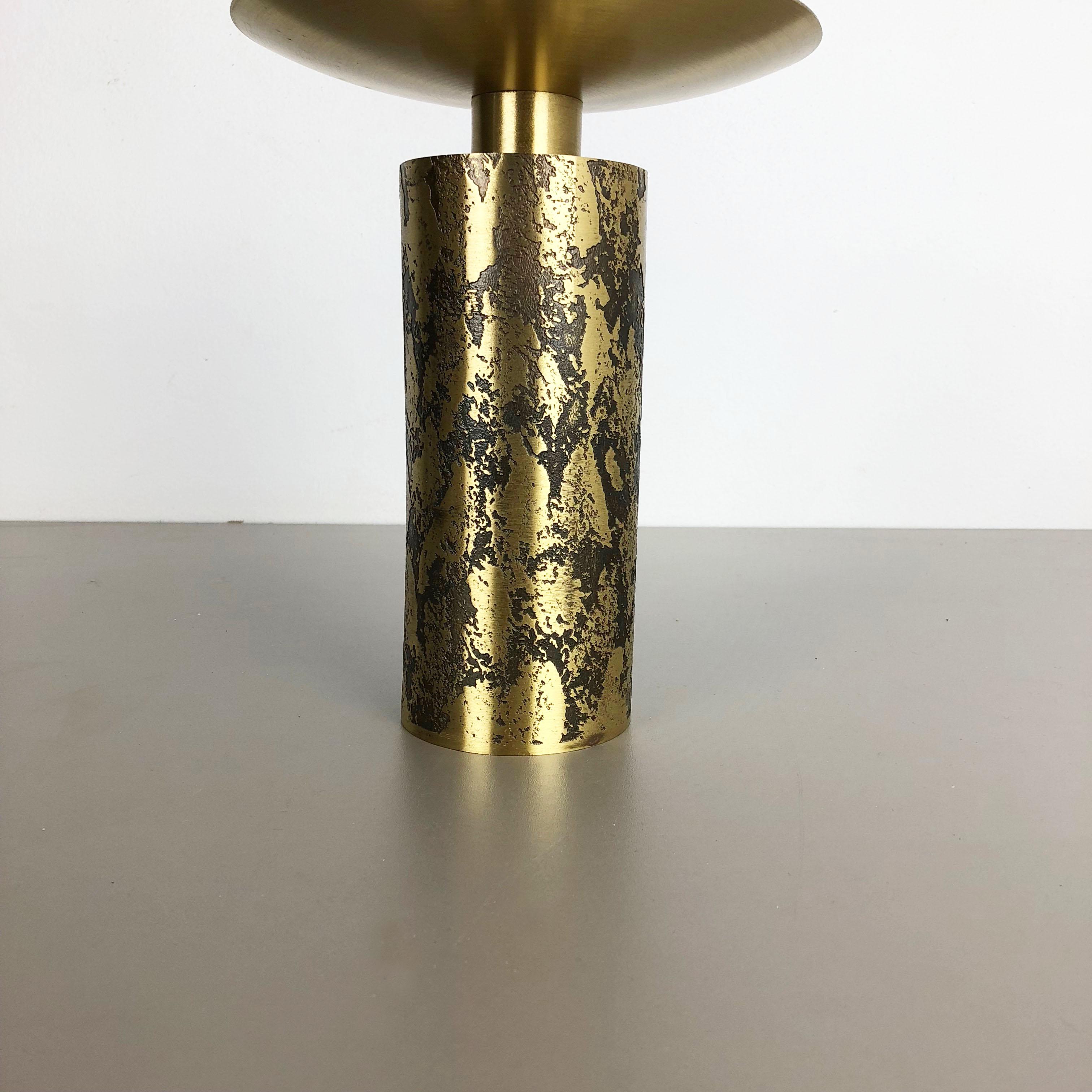 German Extra Large Modernist Vintage 1970s Sculptural Brutalist Brass Candleholder For Sale