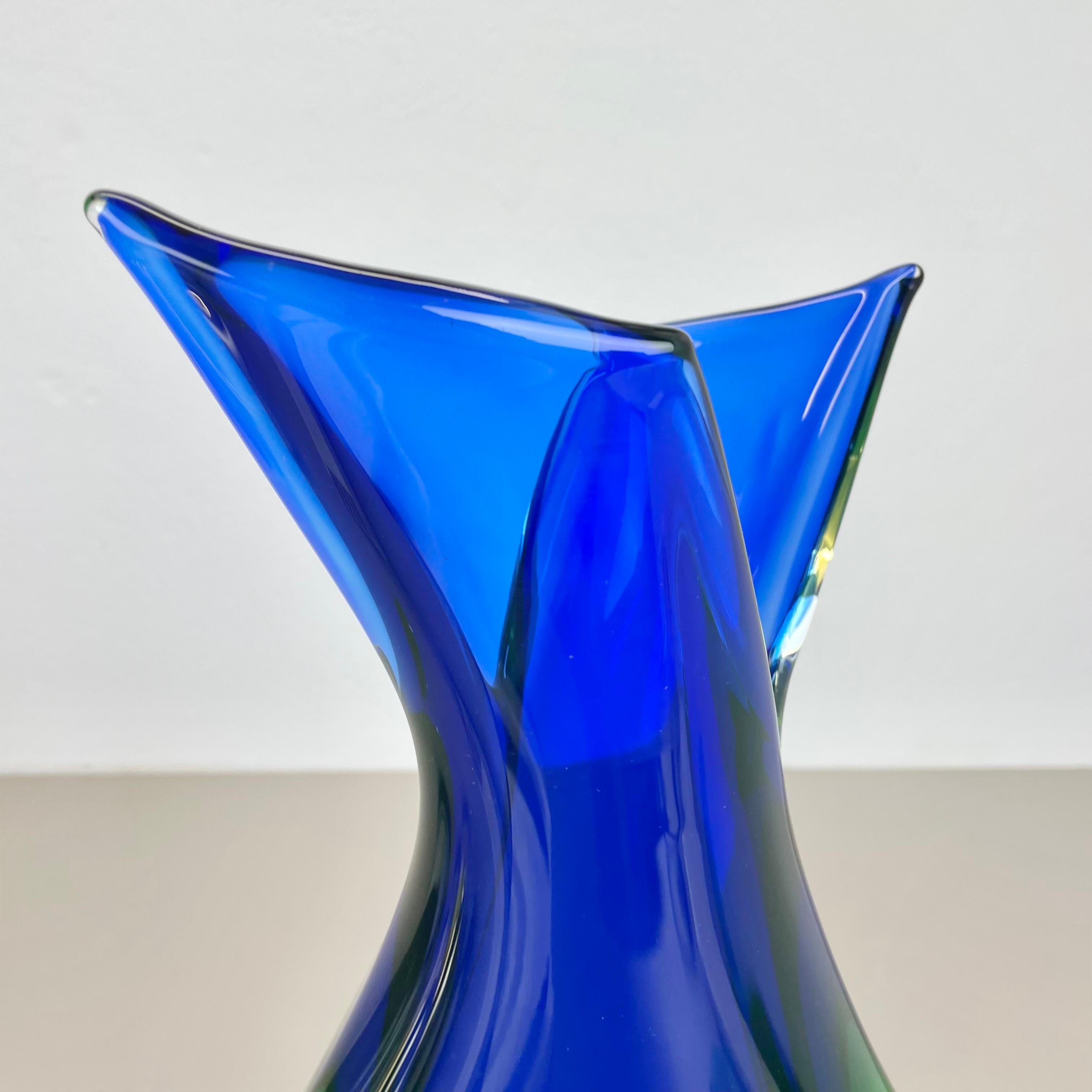 xxl 36cm 4.9kg Sommerso Glass Vase by Flavio Poli for SEGUSO, Murano, Italy 1970 For Sale 3
