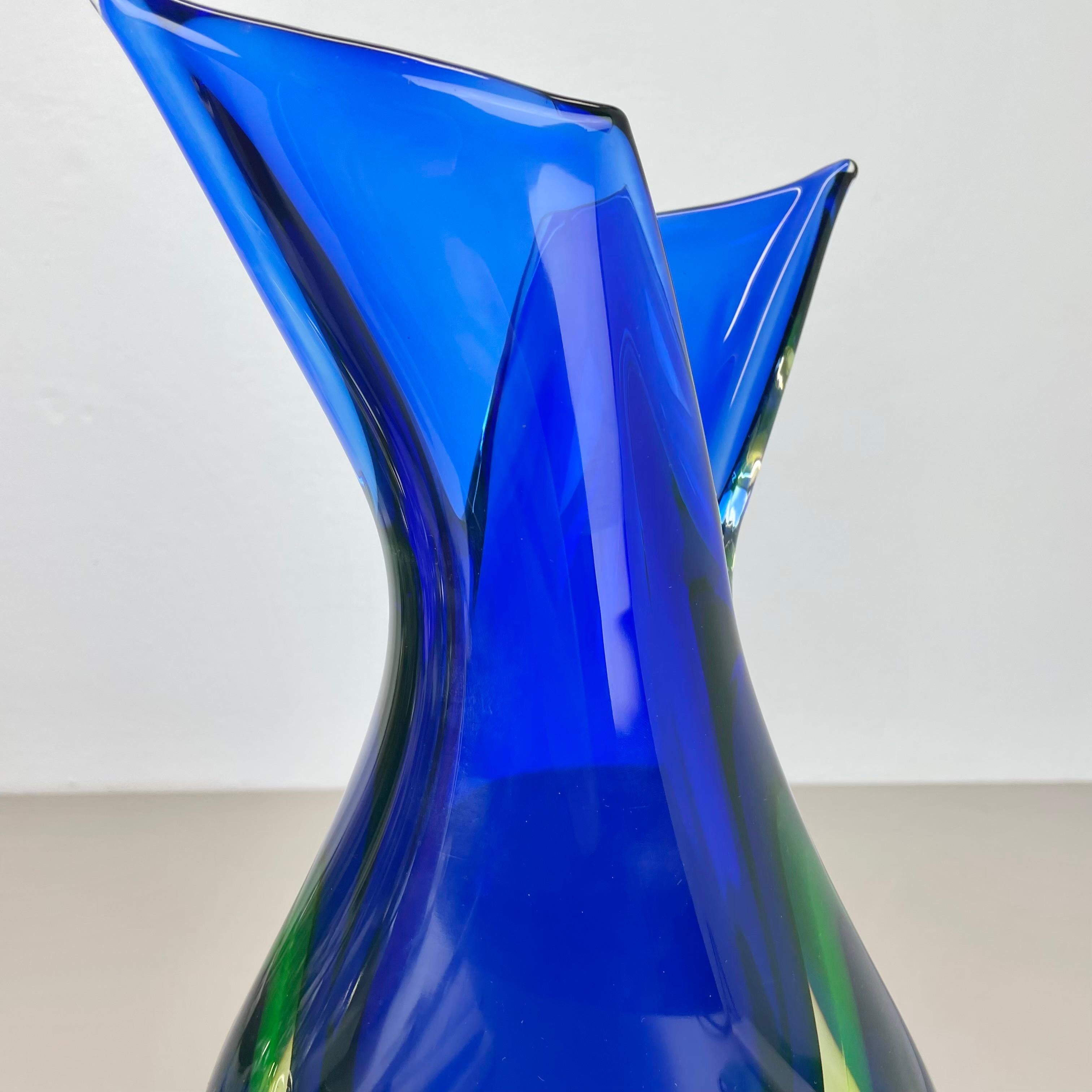 xxl 36cm 4.9kg Sommerso Glass Vase by Flavio Poli for SEGUSO, Murano, Italy 1970 For Sale 4