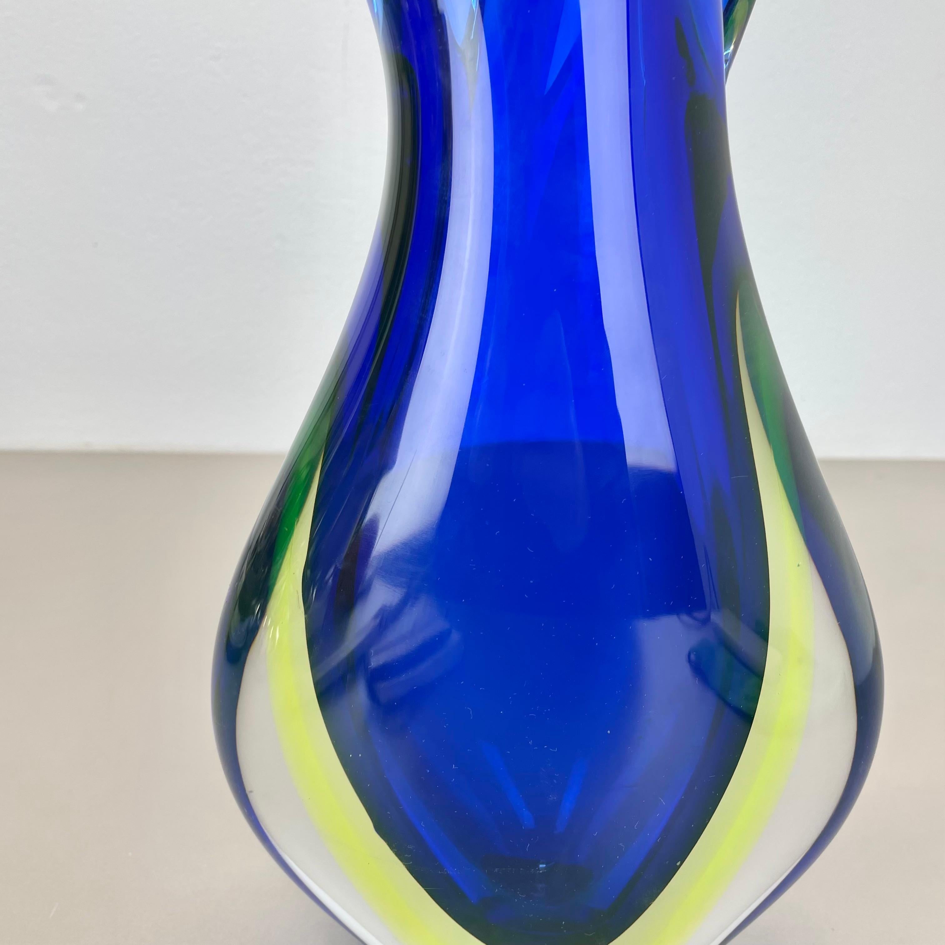 xxl 36cm 4.9kg Sommerso Glass Vase by Flavio Poli for SEGUSO, Murano, Italy 1970 For Sale 5