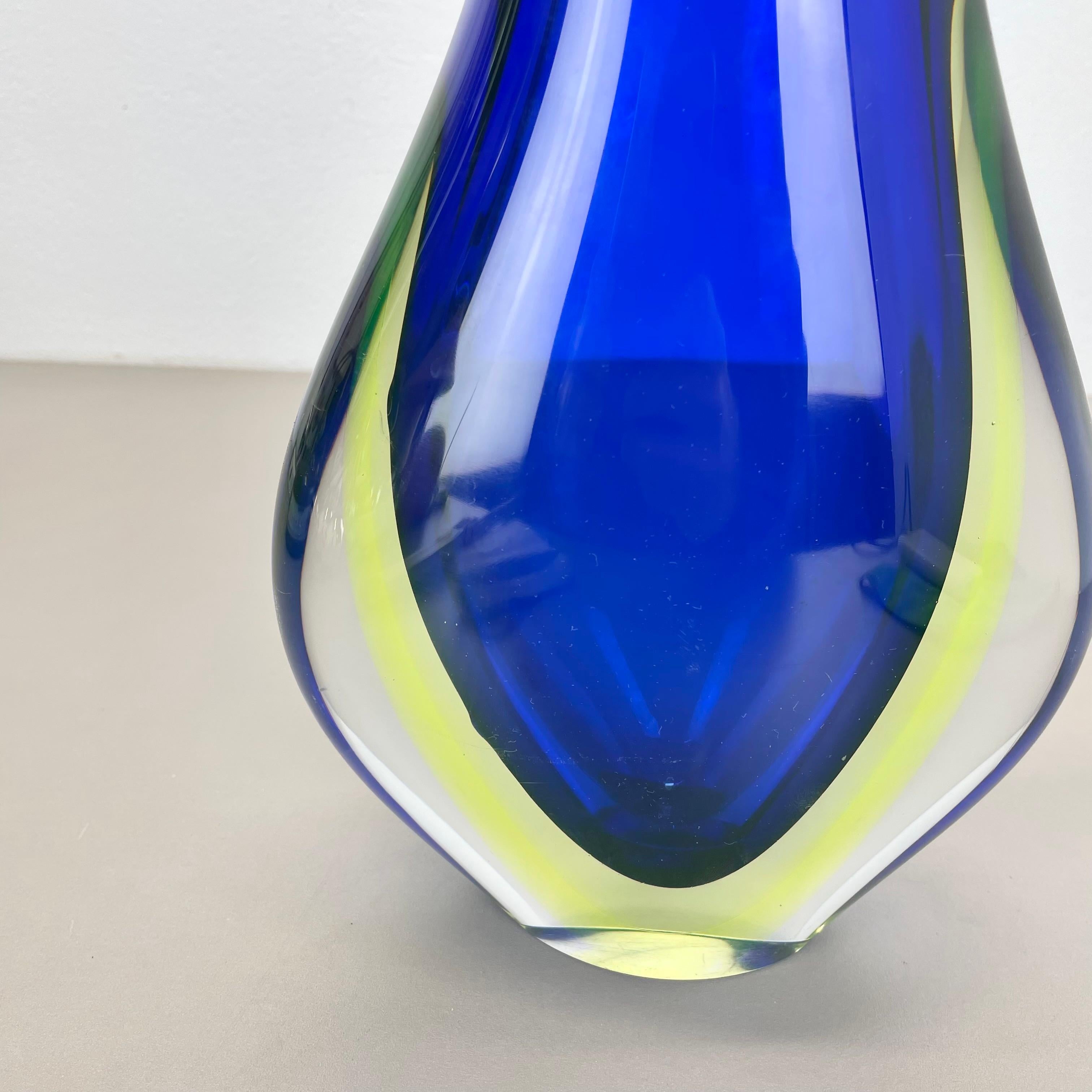 xxl 36cm 4.9kg Sommerso Glass Vase by Flavio Poli for SEGUSO, Murano, Italy 1970 For Sale 6