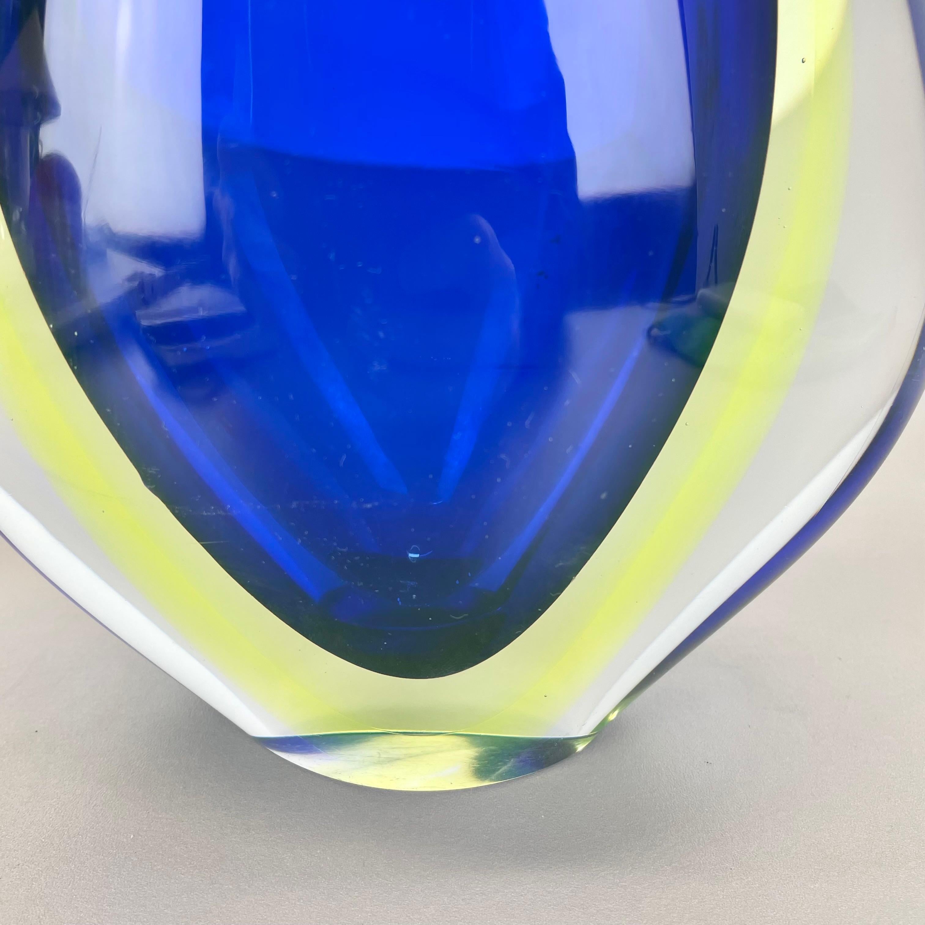 xxl 36cm 4.9kg Sommerso Glass Vase by Flavio Poli for SEGUSO, Murano, Italy 1970 For Sale 7