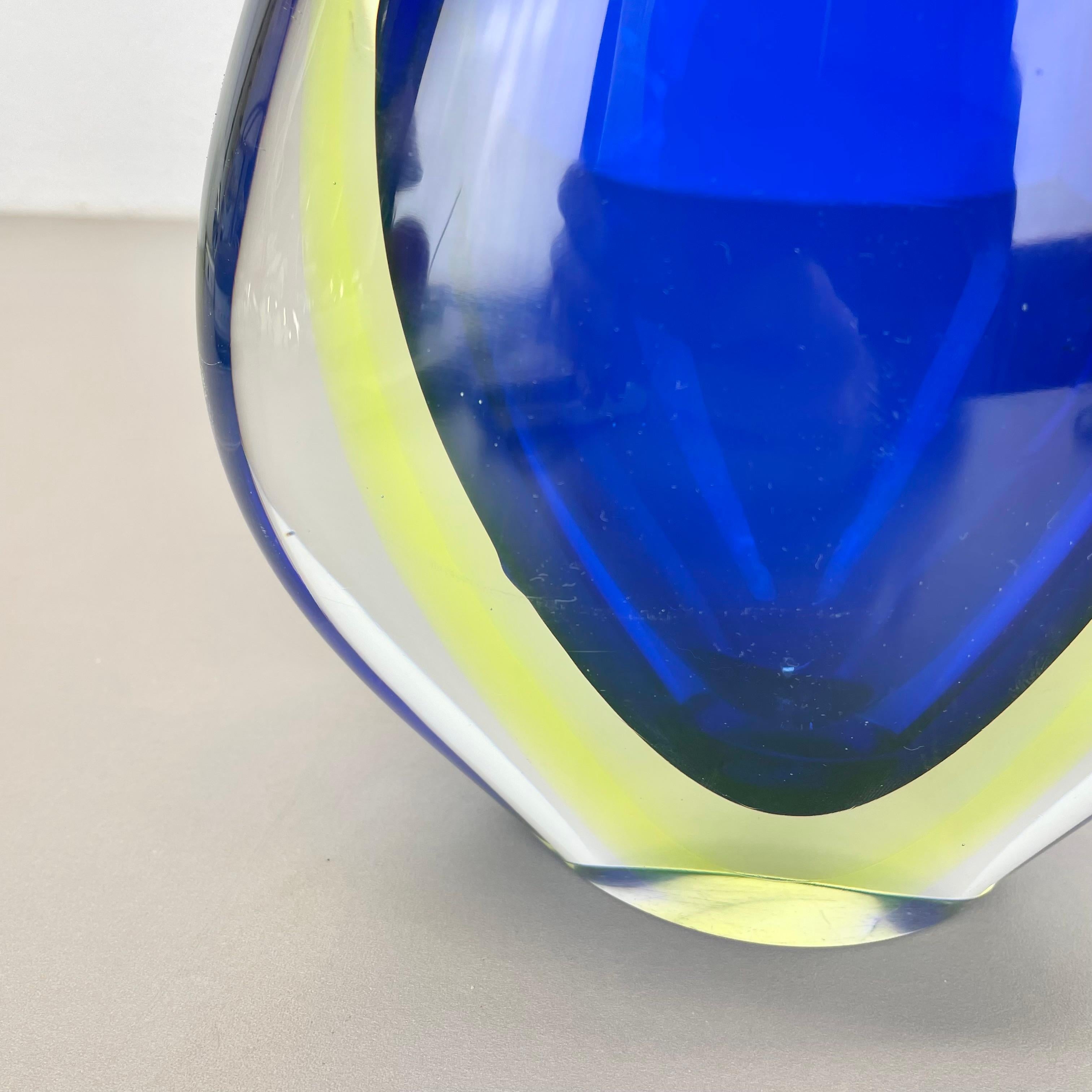 xxl 36cm 4.9kg Sommerso Glass Vase by Flavio Poli for SEGUSO, Murano, Italy 1970 For Sale 8
