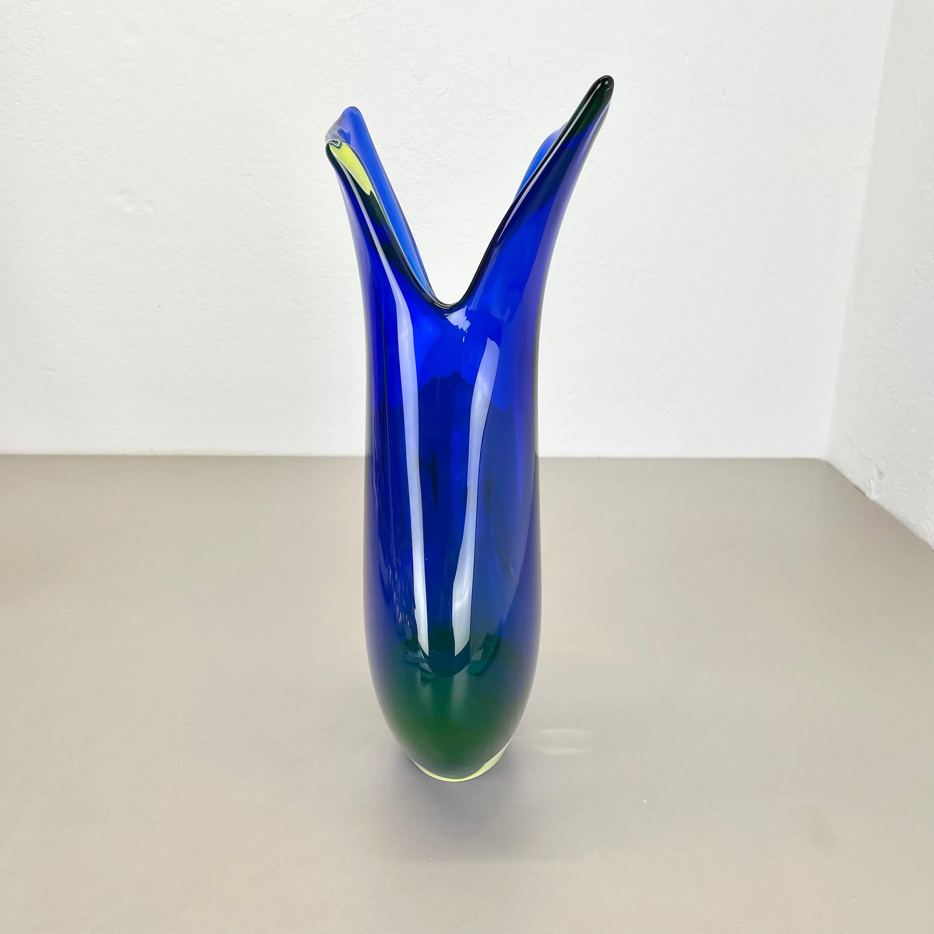 xxl 36cm 4.9kg Sommerso Glass Vase by Flavio Poli for SEGUSO, Murano, Italy 1970 For Sale 9
