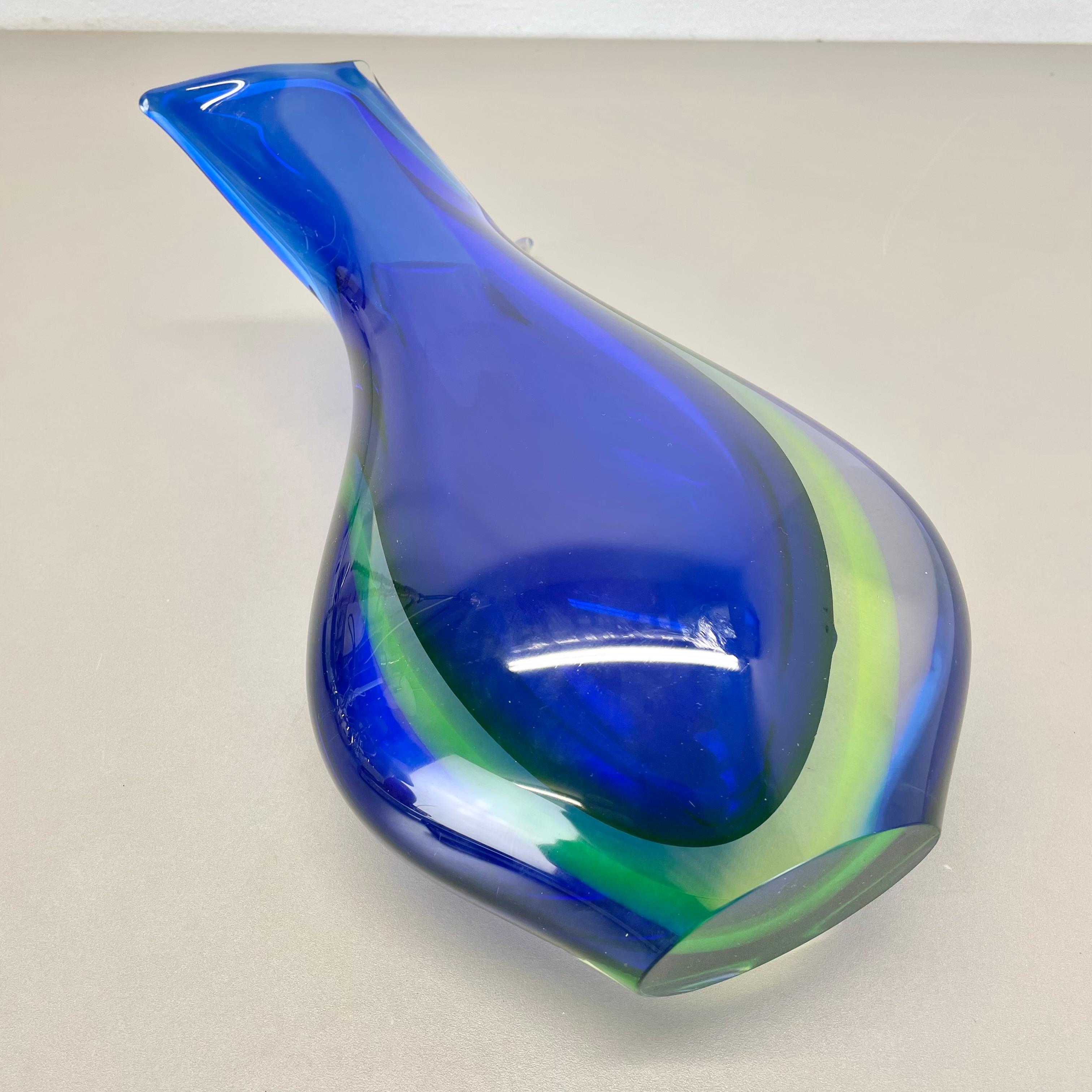 xxl 36cm 4.9kg Sommerso Glass Vase by Flavio Poli for SEGUSO, Murano, Italy 1970 For Sale 10
