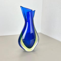 xxl 36cm 4.9kg Sommerso Glass Vase by Flavio Poli for SEGUSO, Murano, Italy 1970