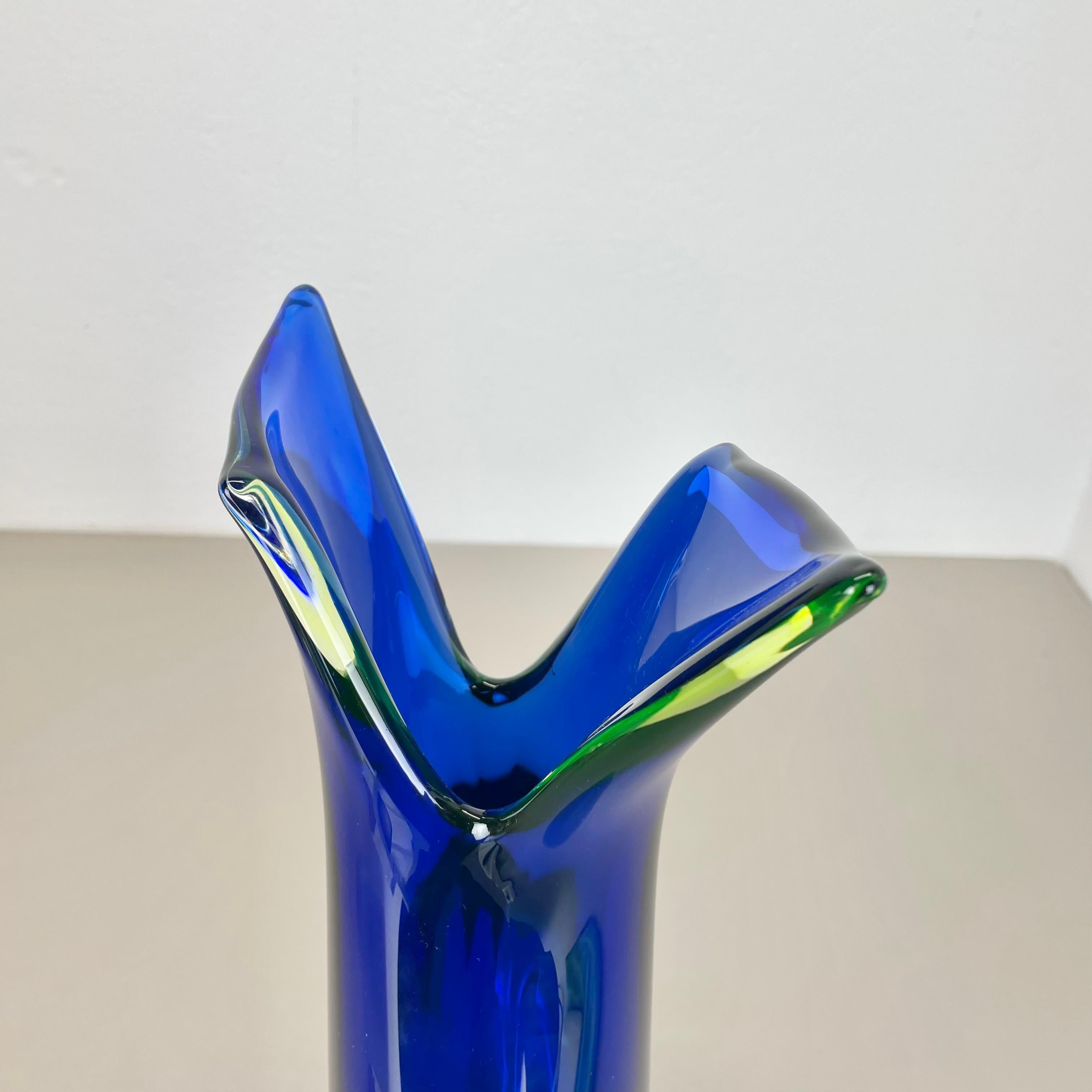 xxl 36cm 4.9kg Sommerso Glass Vase by Flavio Poli for SEGUSO, Murano, Italy 1970 For Sale 13
