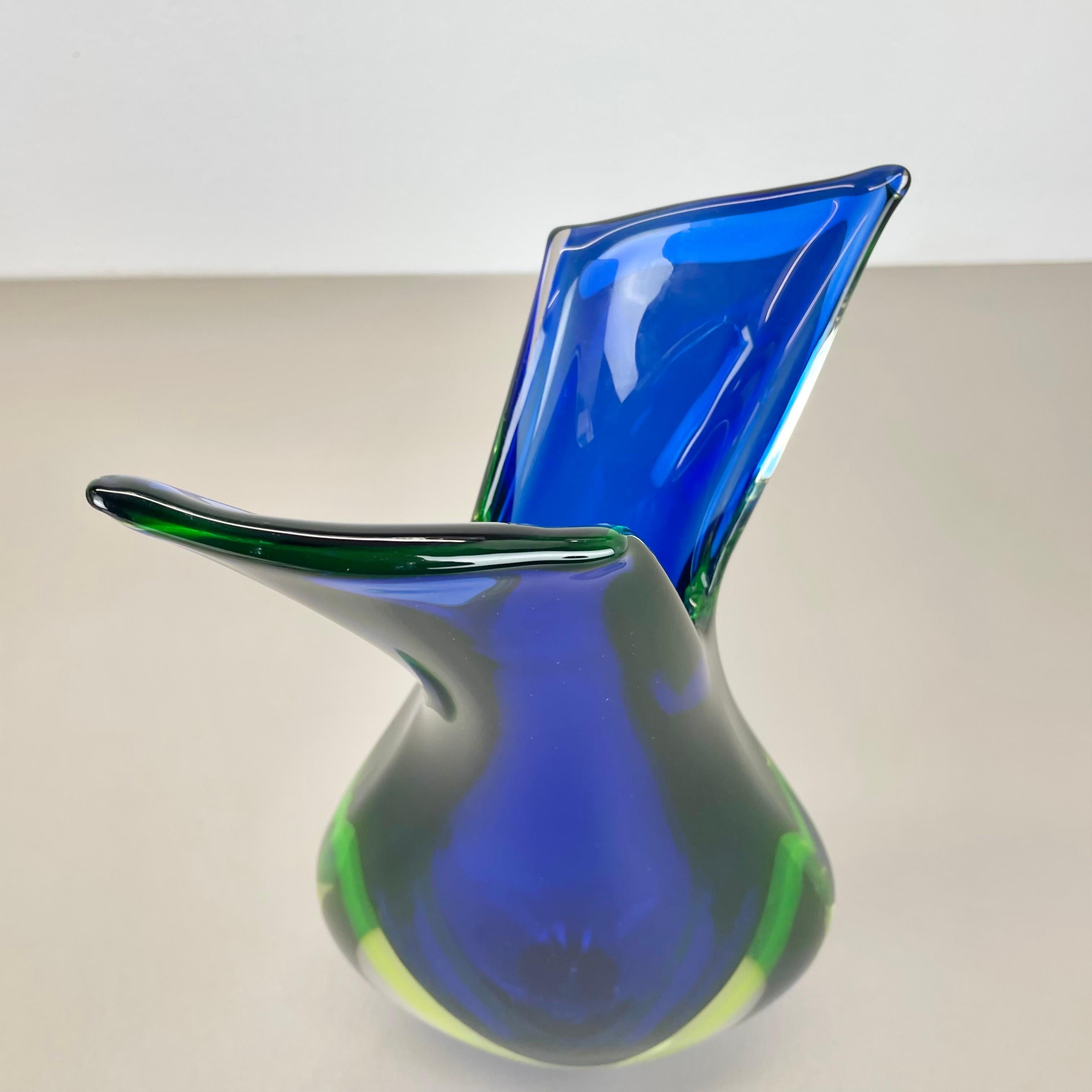 xxl 36cm 4.9kg Sommerso Glass Vase by Flavio Poli for SEGUSO, Murano, Italy 1970 In Good Condition For Sale In Kirchlengern, DE
