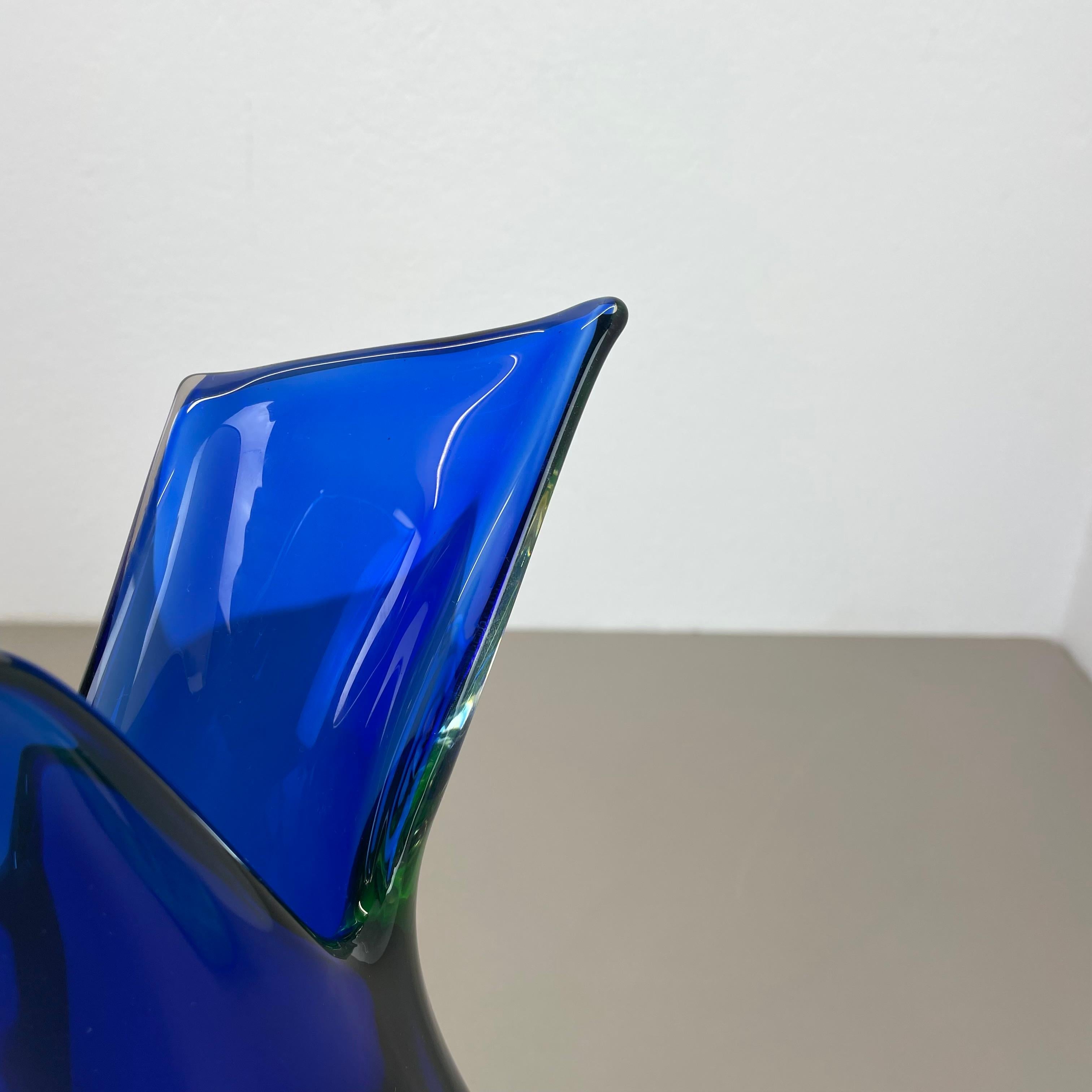 xxl 36cm 4.9kg Sommerso Glass Vase by Flavio Poli for SEGUSO, Murano, Italy 1970 For Sale 2