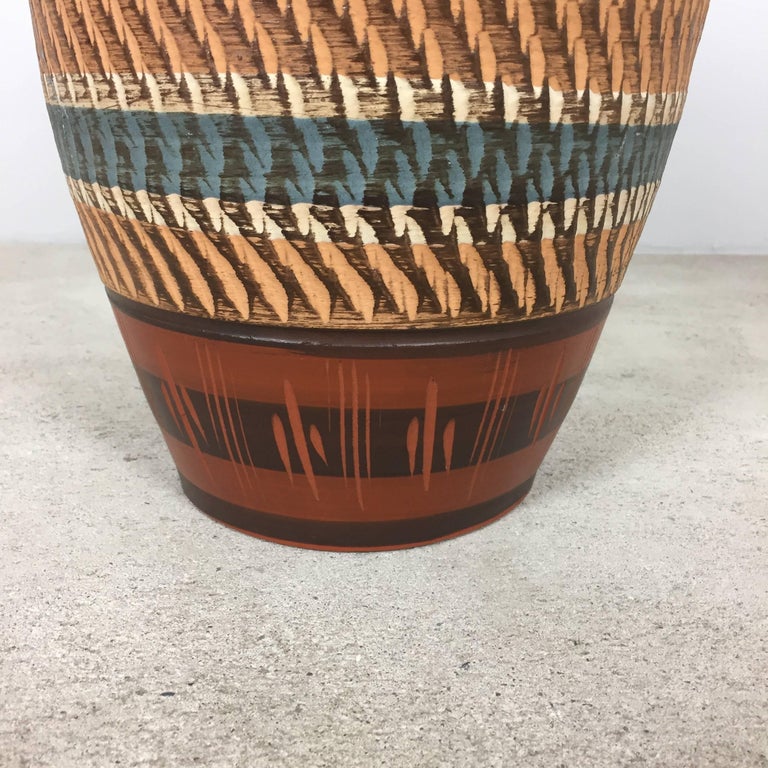 Extra Large Vintage Handmade Ceramic Pottery Floor Vase, Germany, 1960s