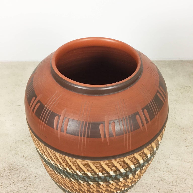 Extra Large Vintage Handmade Ceramic Pottery Floor Vase, Germany, 1960s