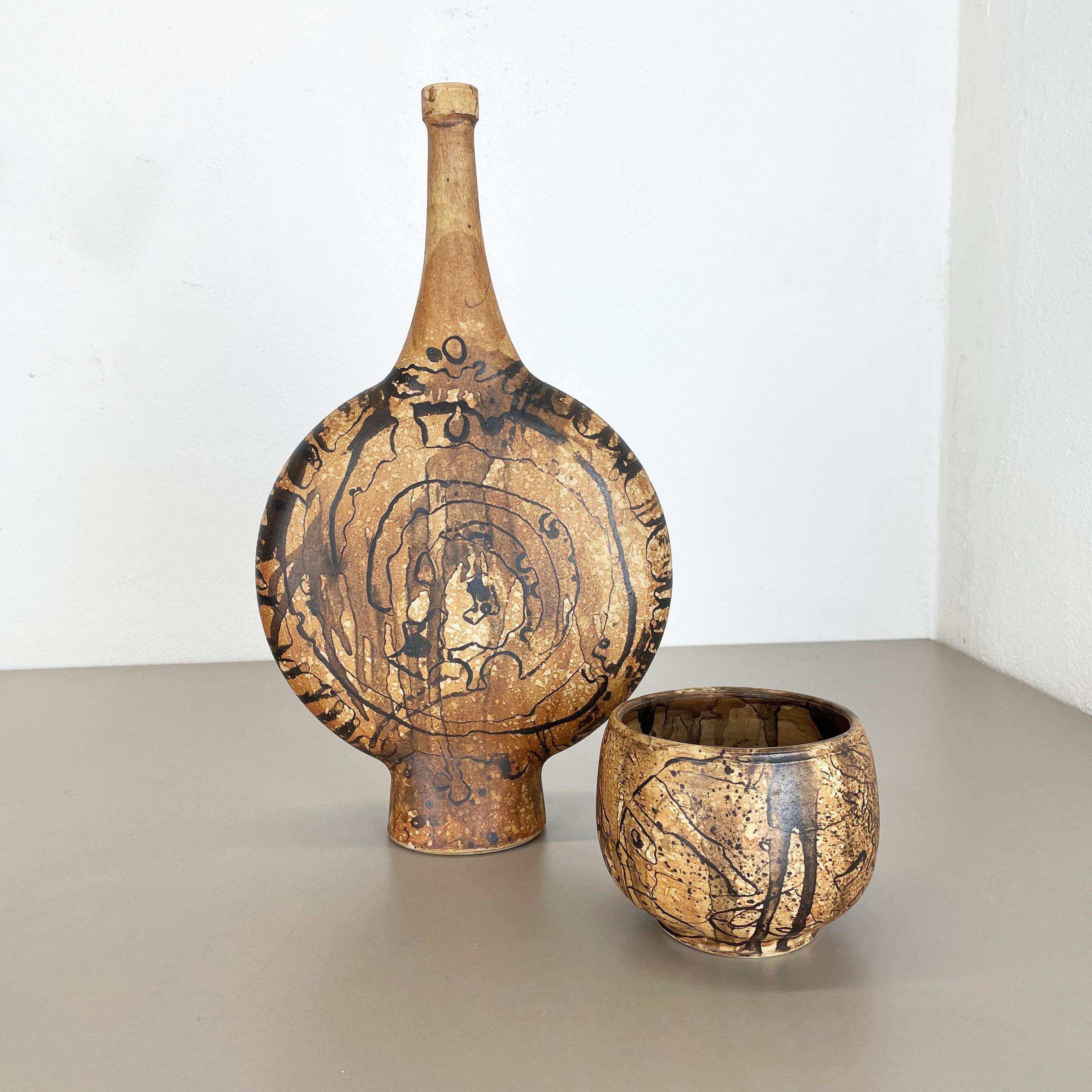 Mid-Century Modern Xxl Ceramic Studio Pottery Vase by Gerhard Liebenthron, Germany, 1970s For Sale