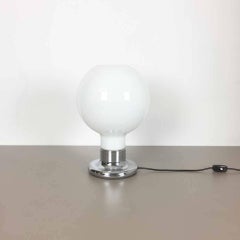 Xxl Table Light with White Murano Bubble Glass Shade from Cosack, 1970s