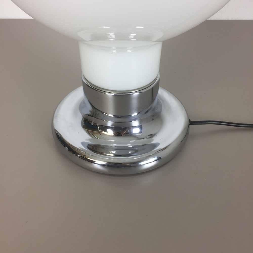 Xxl Table Light with White Murano Bubble Glass Shade from Cosack, 1970s For Sale 2