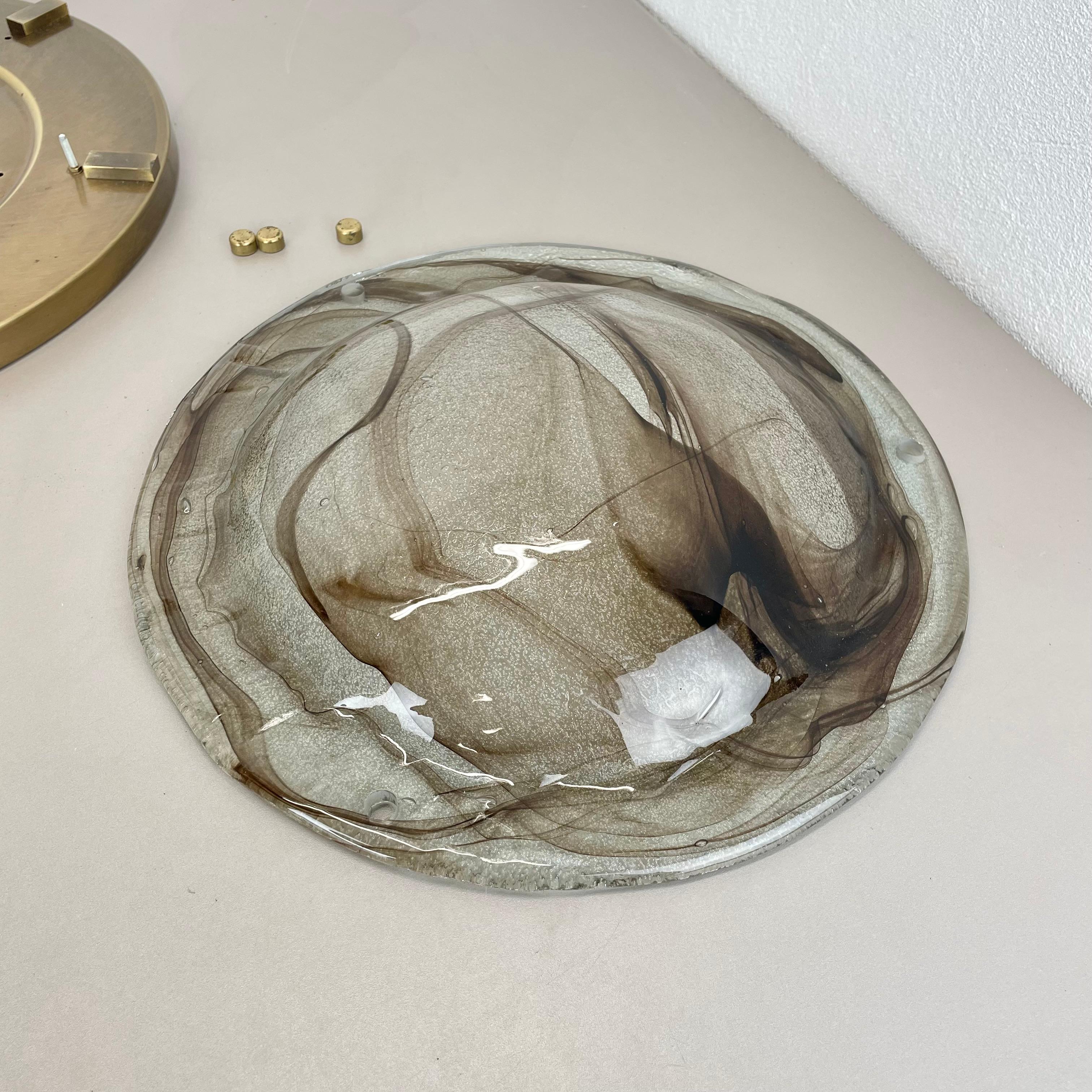 xxl 45cm Wand-Deckenleuchte aus Glas + Messing im Kalmar-Stil, Einbaubeleuchtung, Italien 1980 n1 im Angebot 12