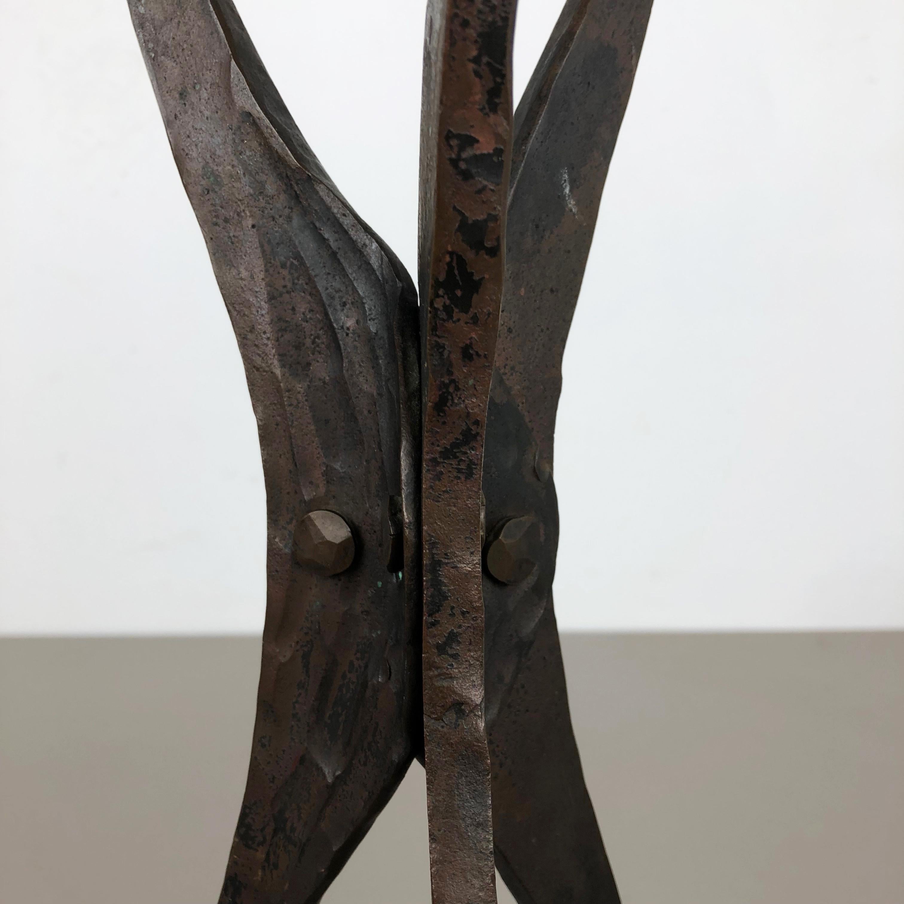 XXL Modernist Sculptural Brutalist Copper Candleholder, Austria, 1950s 11