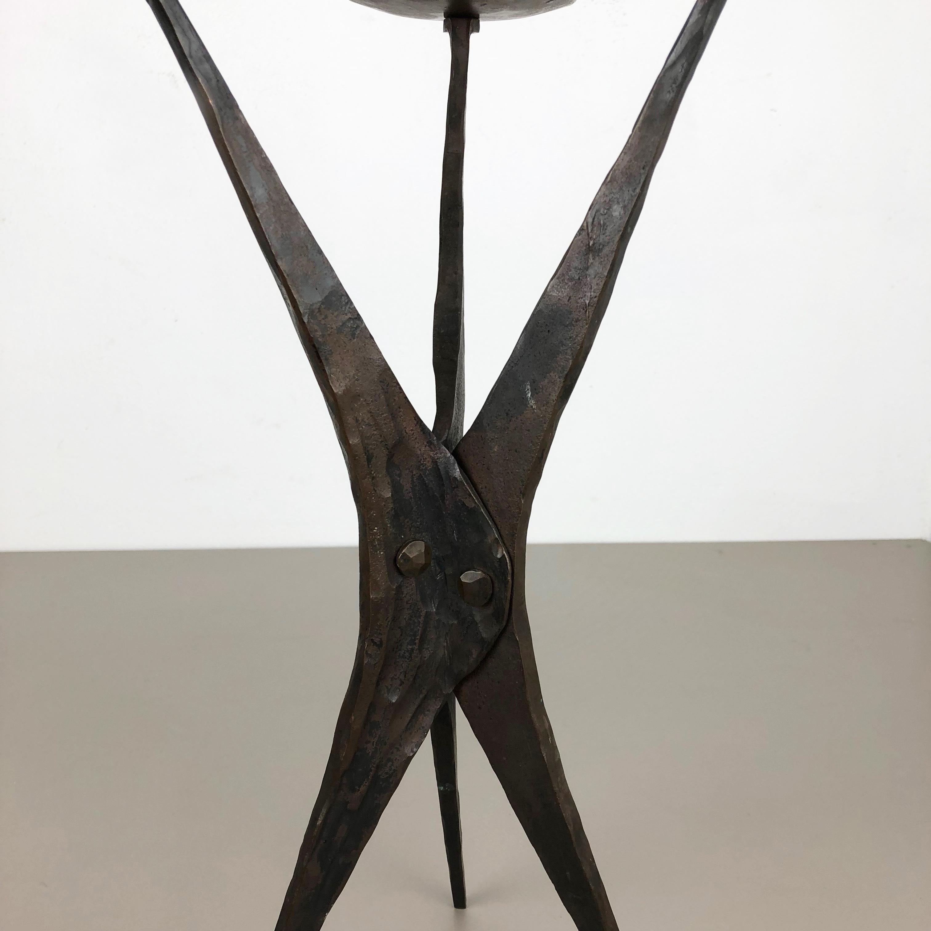 Austrian XXL Modernist Sculptural Brutalist Copper Candleholder, Austria, 1950s