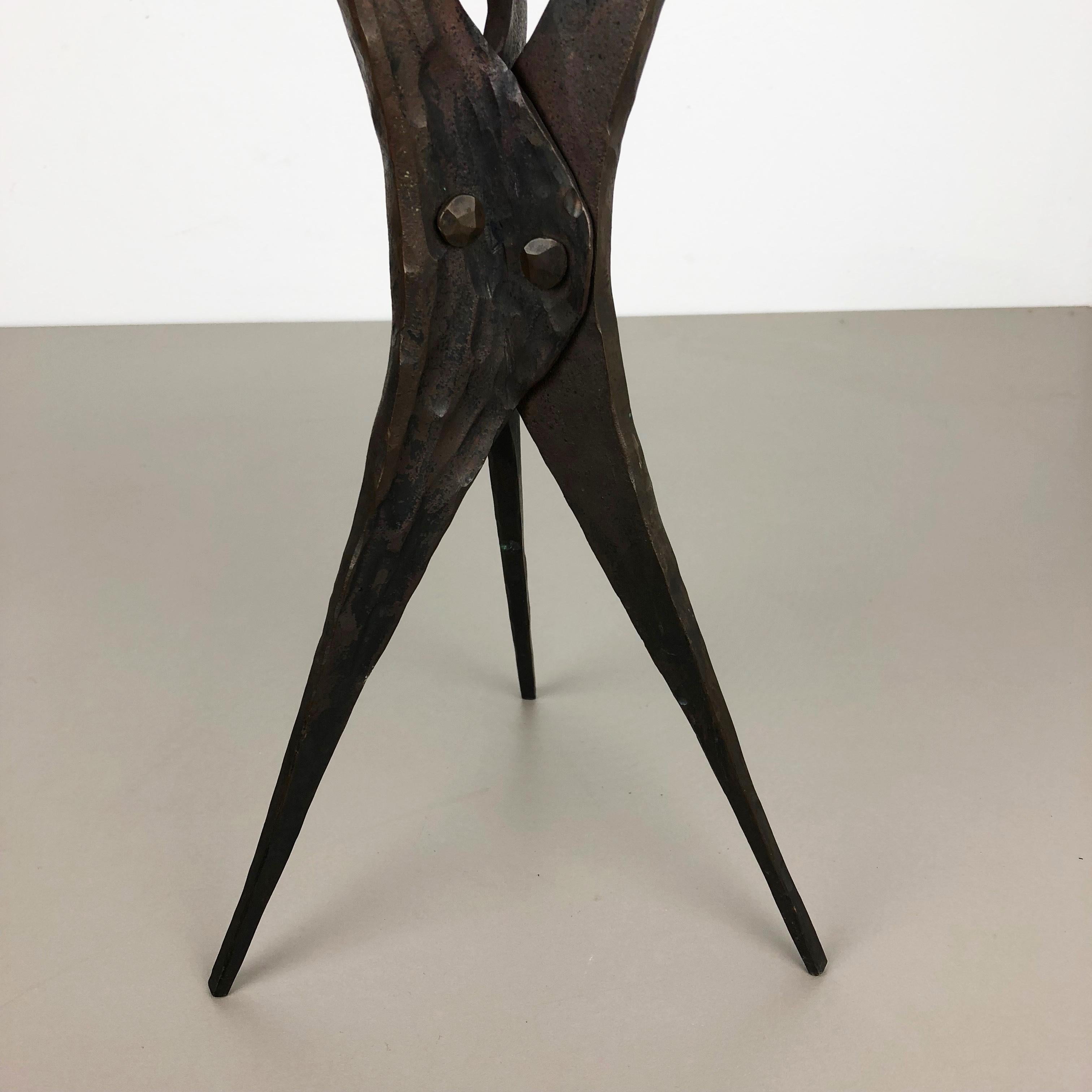 20th Century XXL Modernist Sculptural Brutalist Copper Candleholder, Austria, 1950s