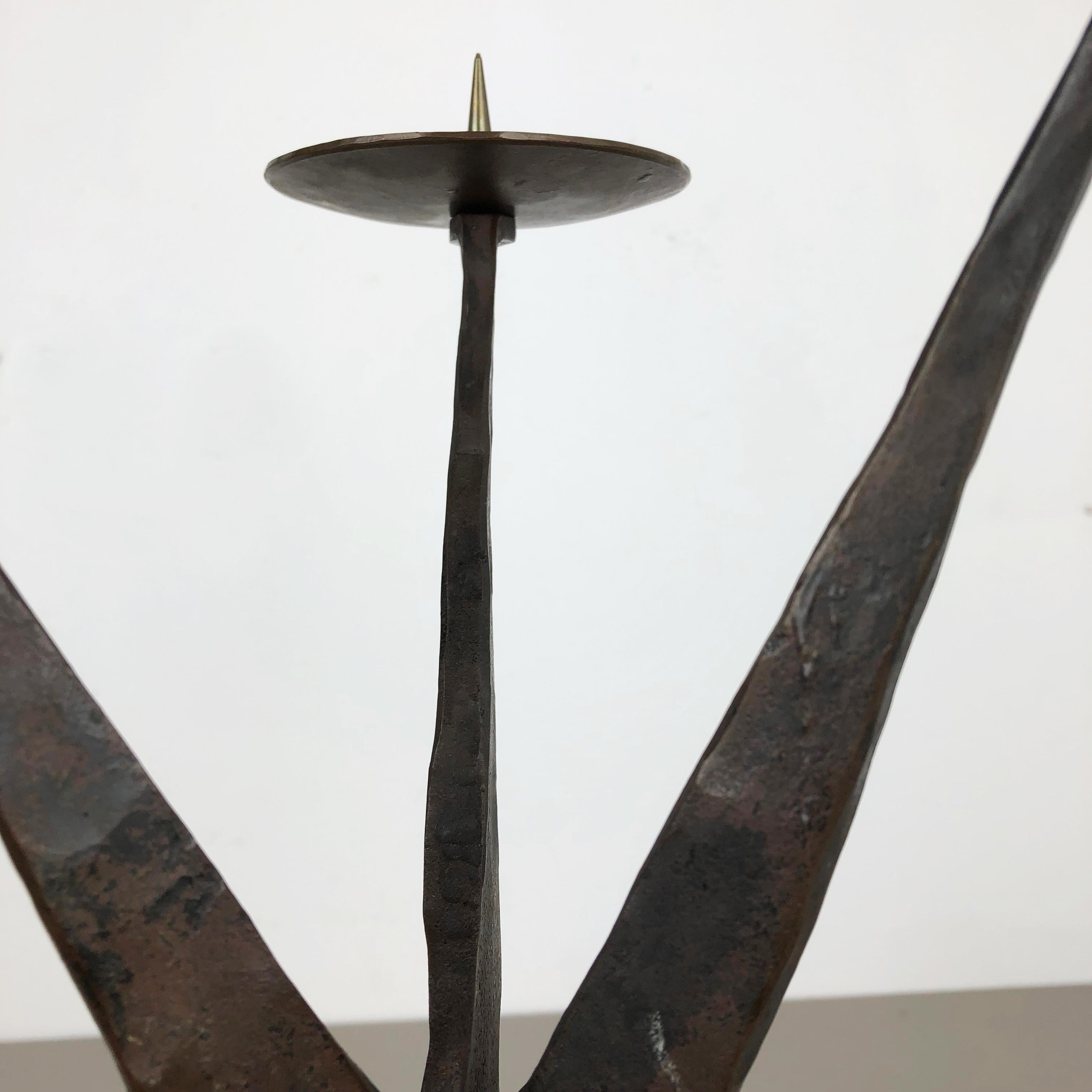 XXL Modernist Sculptural Brutalist Copper Candleholder, Austria, 1950s 2