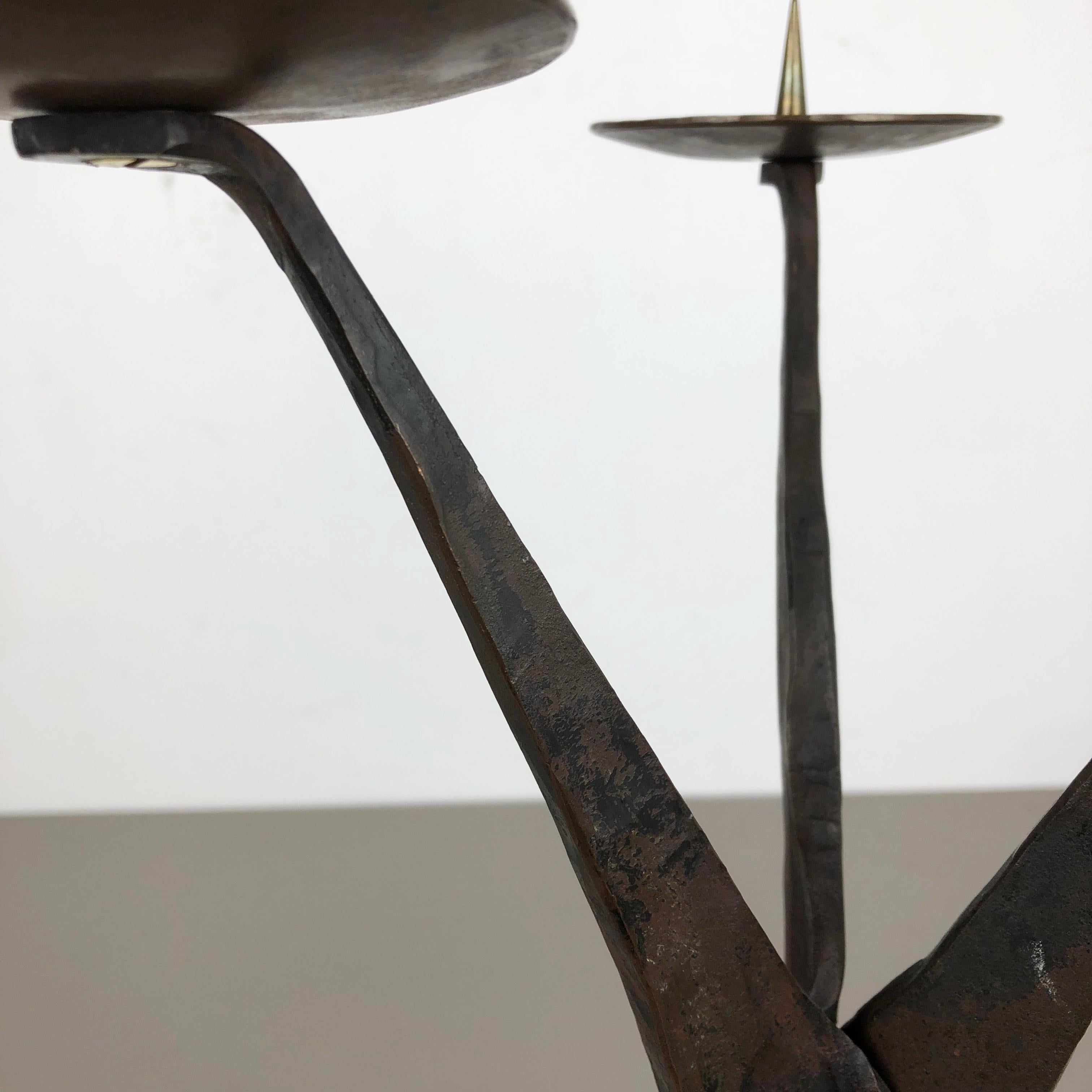XXL Modernist Sculptural Brutalist Copper Candleholder, Austria, 1950s 3