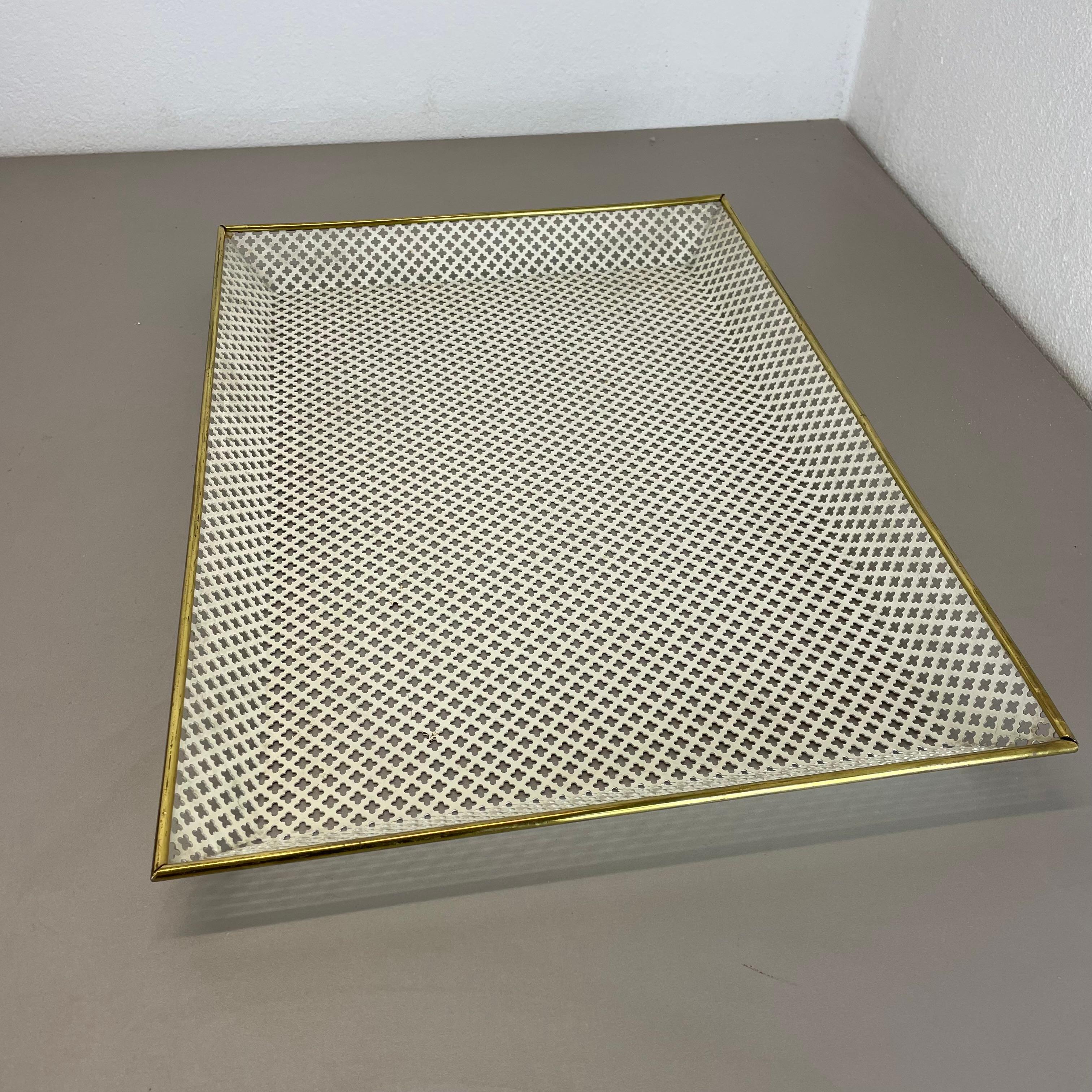French xxl 51x36cm Metal and brass Tray element by Mathieu Matégot, France 1950 For Sale