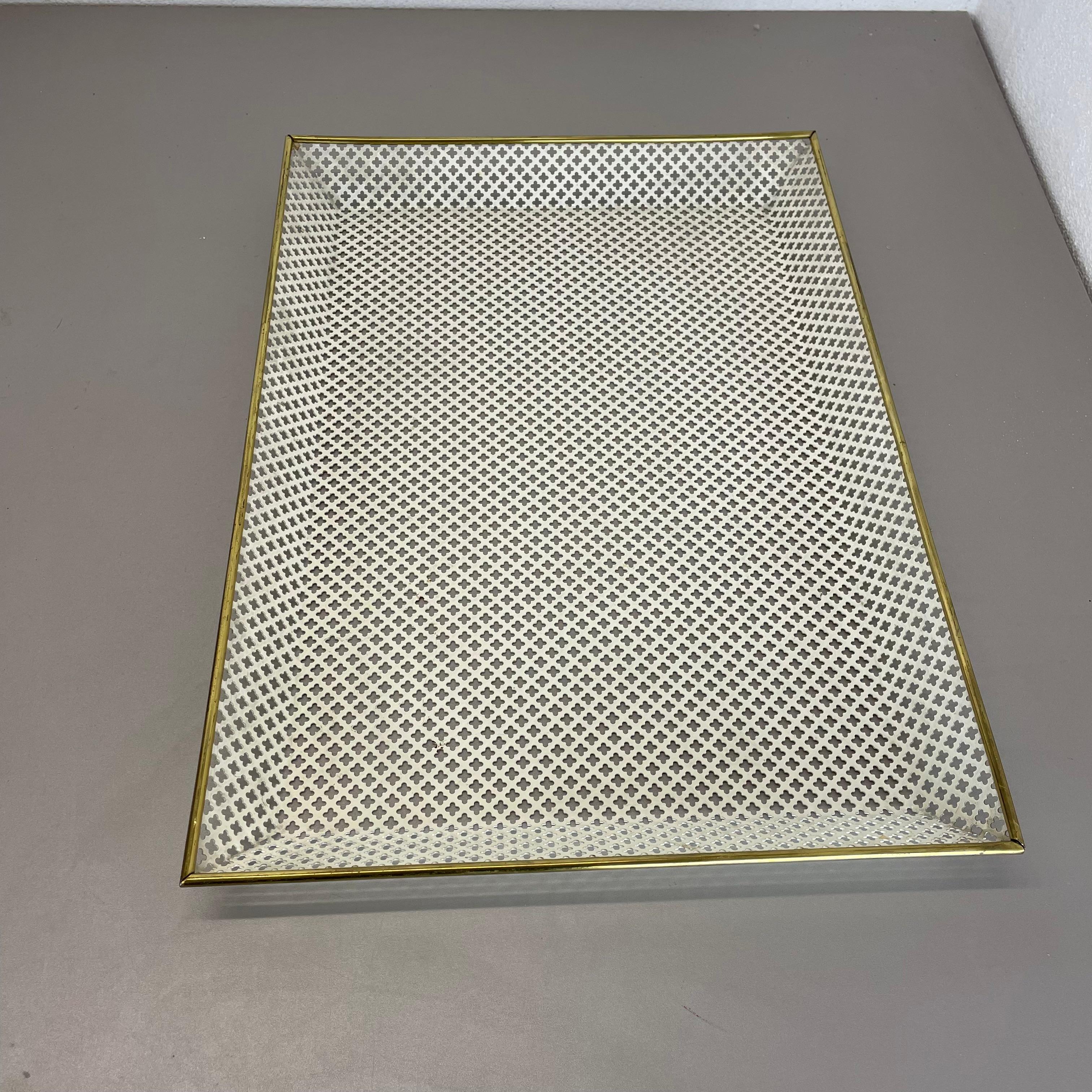 xxl 51x36cm Metal and brass Tray element by Mathieu Matégot, France 1950 In Fair Condition For Sale In Kirchlengern, DE