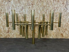 XXL 60er 70er Kronleuchter Chandelier Gaetano Sciolari für Sciolari Brass Design