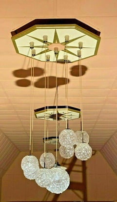 XXL 60s 70s Ceiling Light Hanging Lamp Cascade Lamp Hillebrand Design 60s
