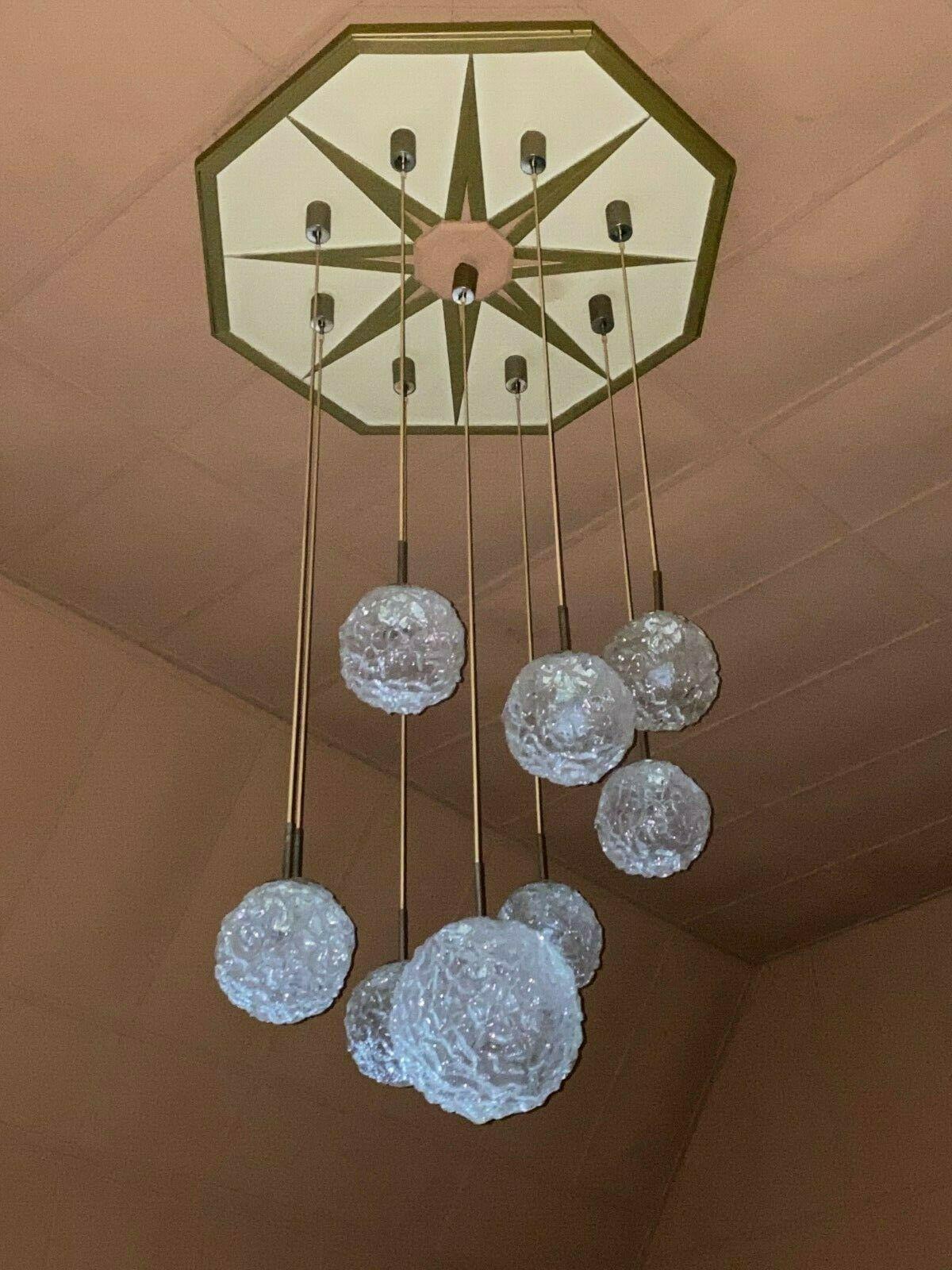 XXL 60s 70s Ceiling Light Hanging Lamp Cascade Lamp Hillebrand Design 60s In Good Condition For Sale In Neuenkirchen, NI