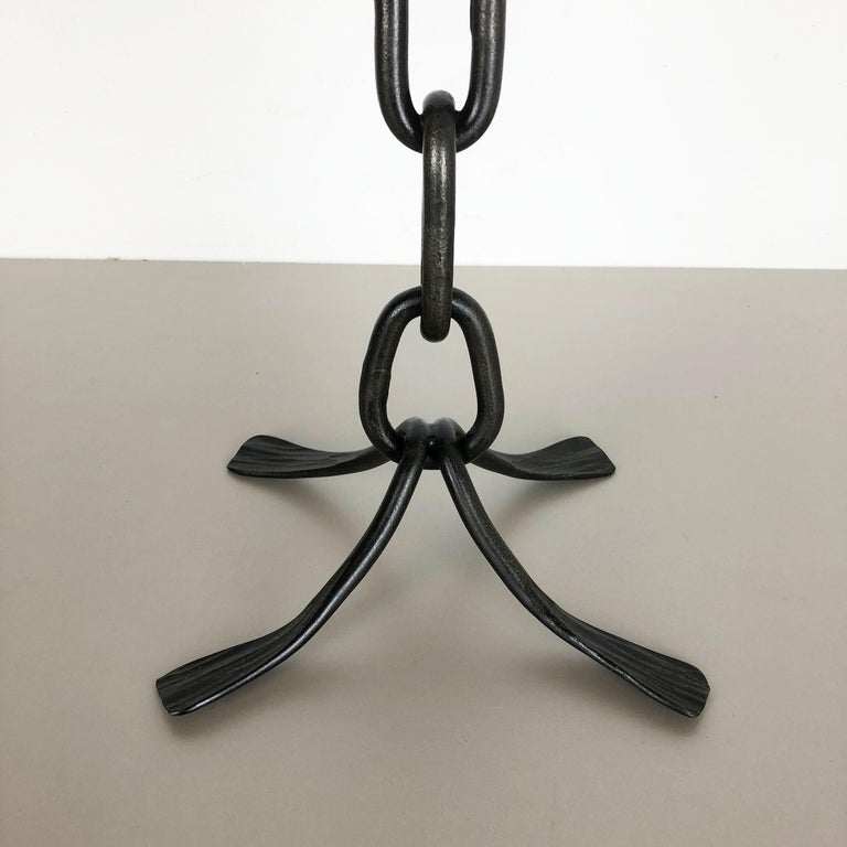 Extra Large Modernist Vintage Sculptural Brutalist Metal Candleholder, Austria For Sale 3