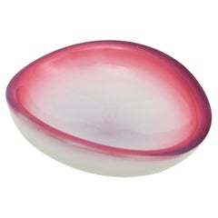 XXL Archimede Seguso Murano Opal Pink Alabastro Glass Ovoid Centerpiece Bowl