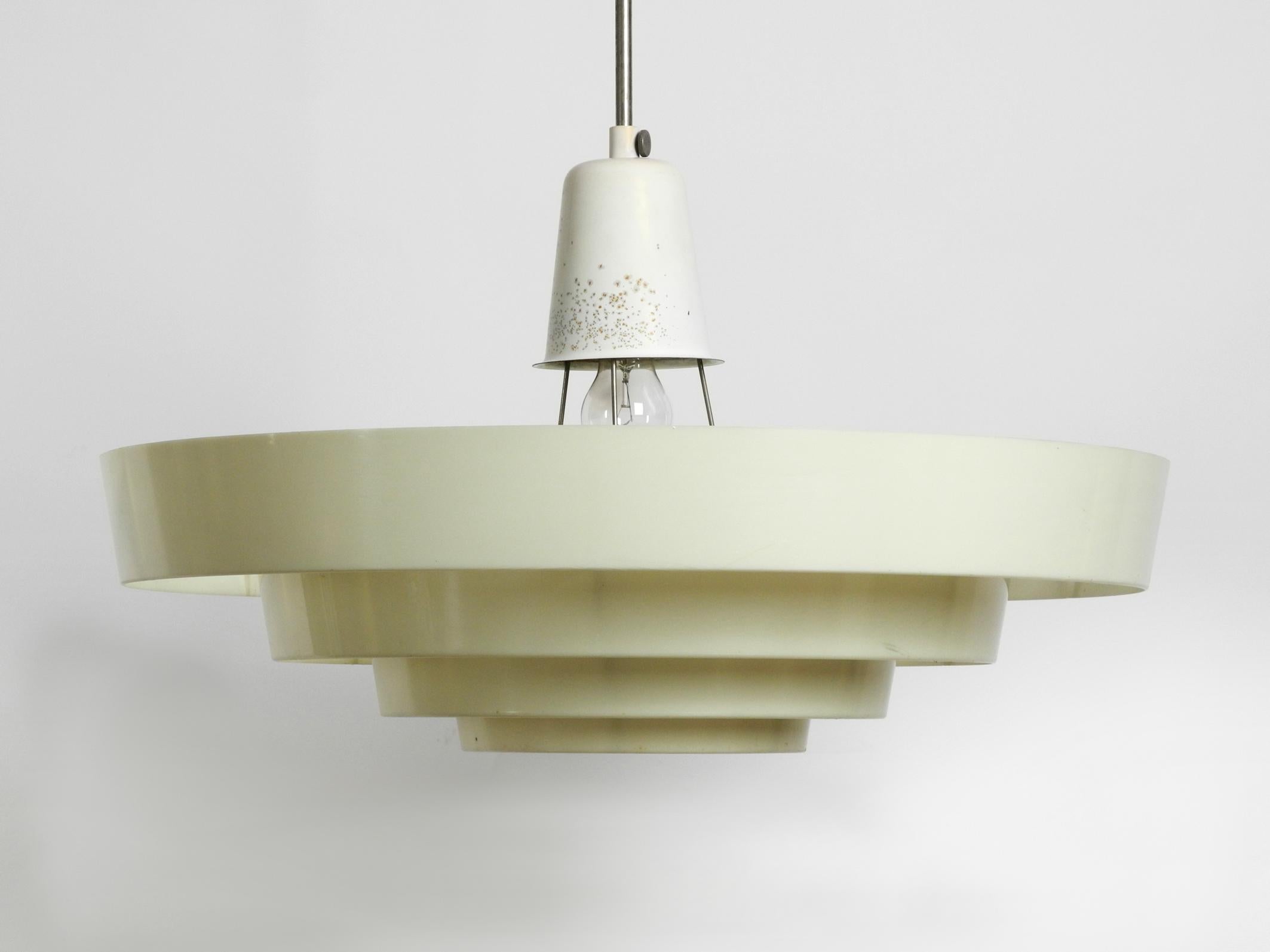 German XXL Art Deco Modernist industrial slat ceiling lamp from Siemens & Schuckert For Sale