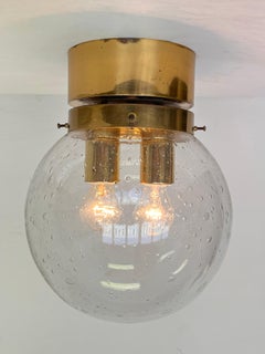 XXL Art Glass and Brass Ceiling Light, flushmount by Kamenicky Senov - 10pcs