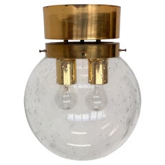 XXL Art Glass and Brass Ceiling Light, flushmount by Kamenicky Senov - 10pcs