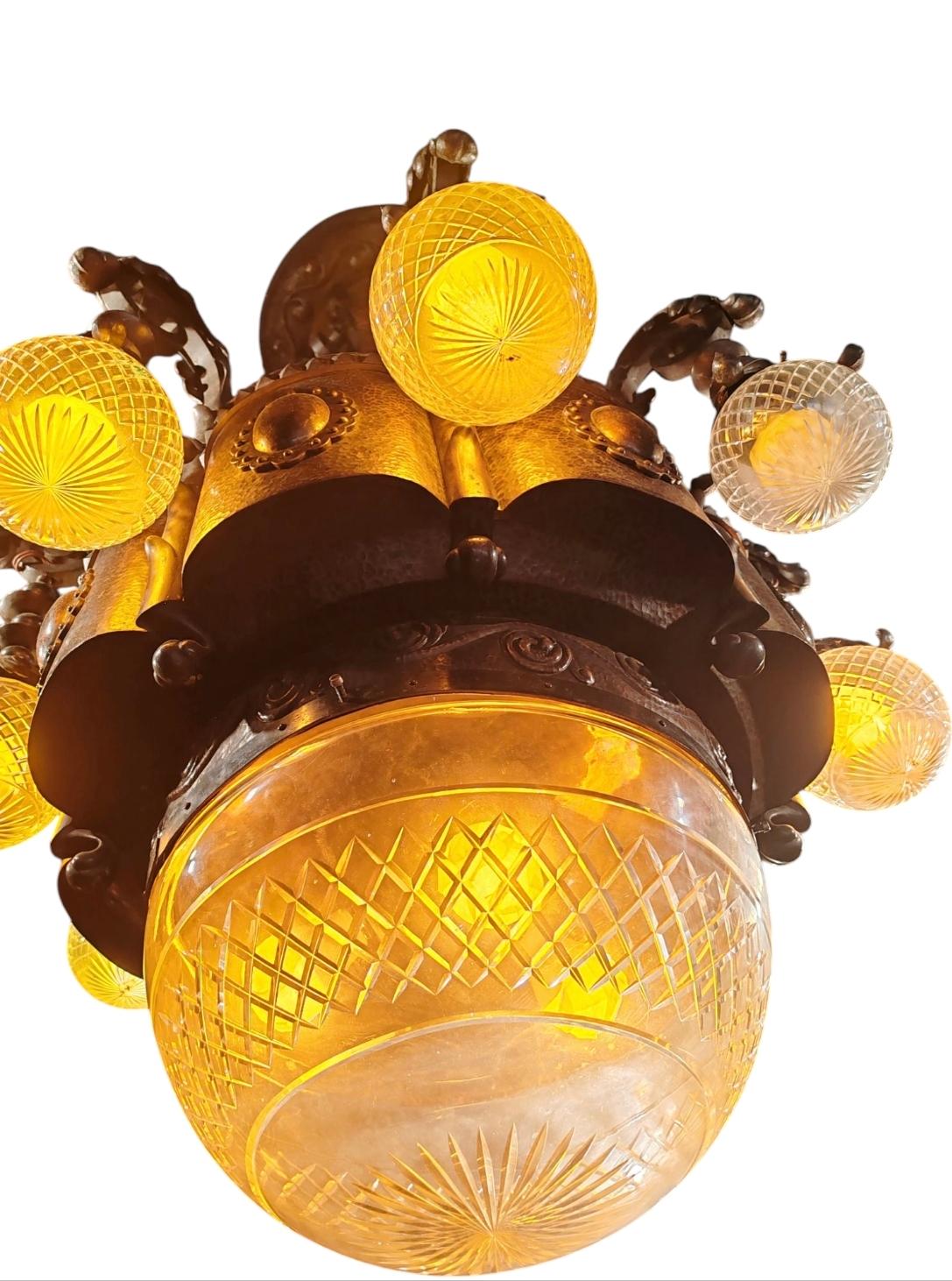 Austriaco Lampadario XXL Arts&Crafts in vendita