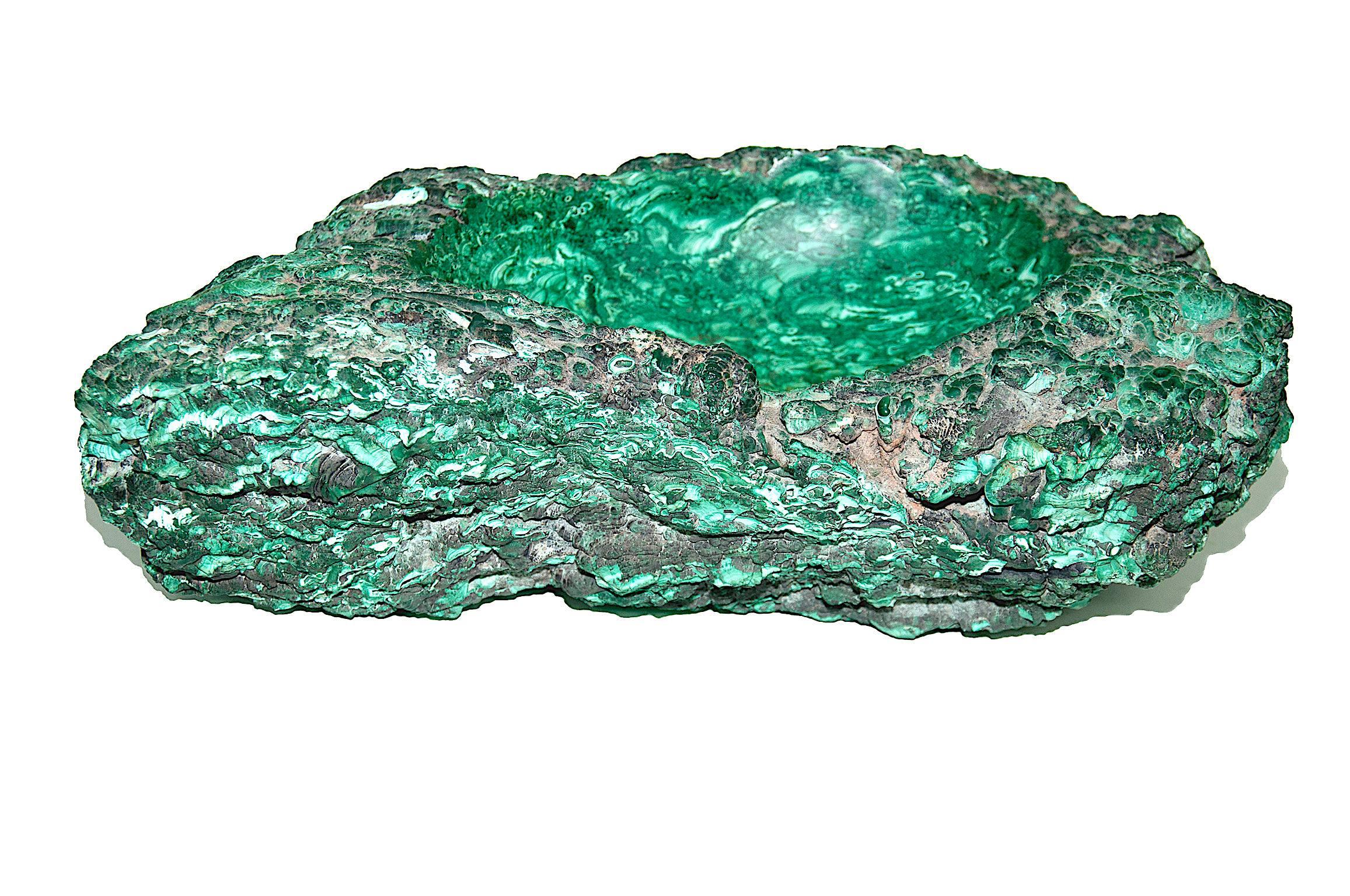 Congolese Extra Large Ashtray in Malachite or Vide-Poche