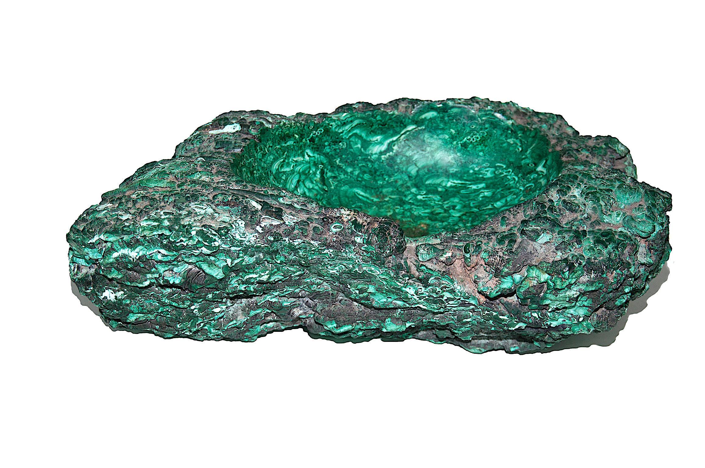 Extra Large Ashtray in Malachite or Vide-Poche In Good Condition In Auribeau sur Siagne, FR