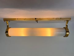 XXL Bauhaus-Wandleuchte aus Messing und Glas, 1930er Jahre – Tschechoslowakei