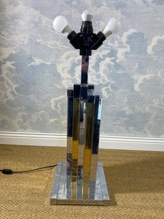 XXL  Bi-Color "Skyscraper" Table Lamp by B D Lumica, Spain, 1970s