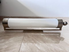 XXL Big Chrome and milk glass Bauhaus / Functionalist Wall Lamp - 1930s