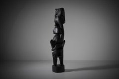 XXL Black stained wooden Sculpture, 1970s