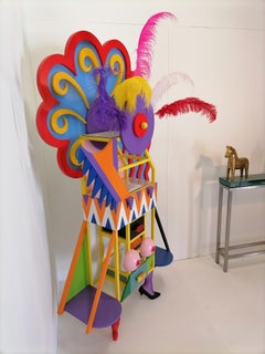 XXL Bookcase Furniture Memphis Milano Style 1990s Thierrey Ysebaert Unique Piece