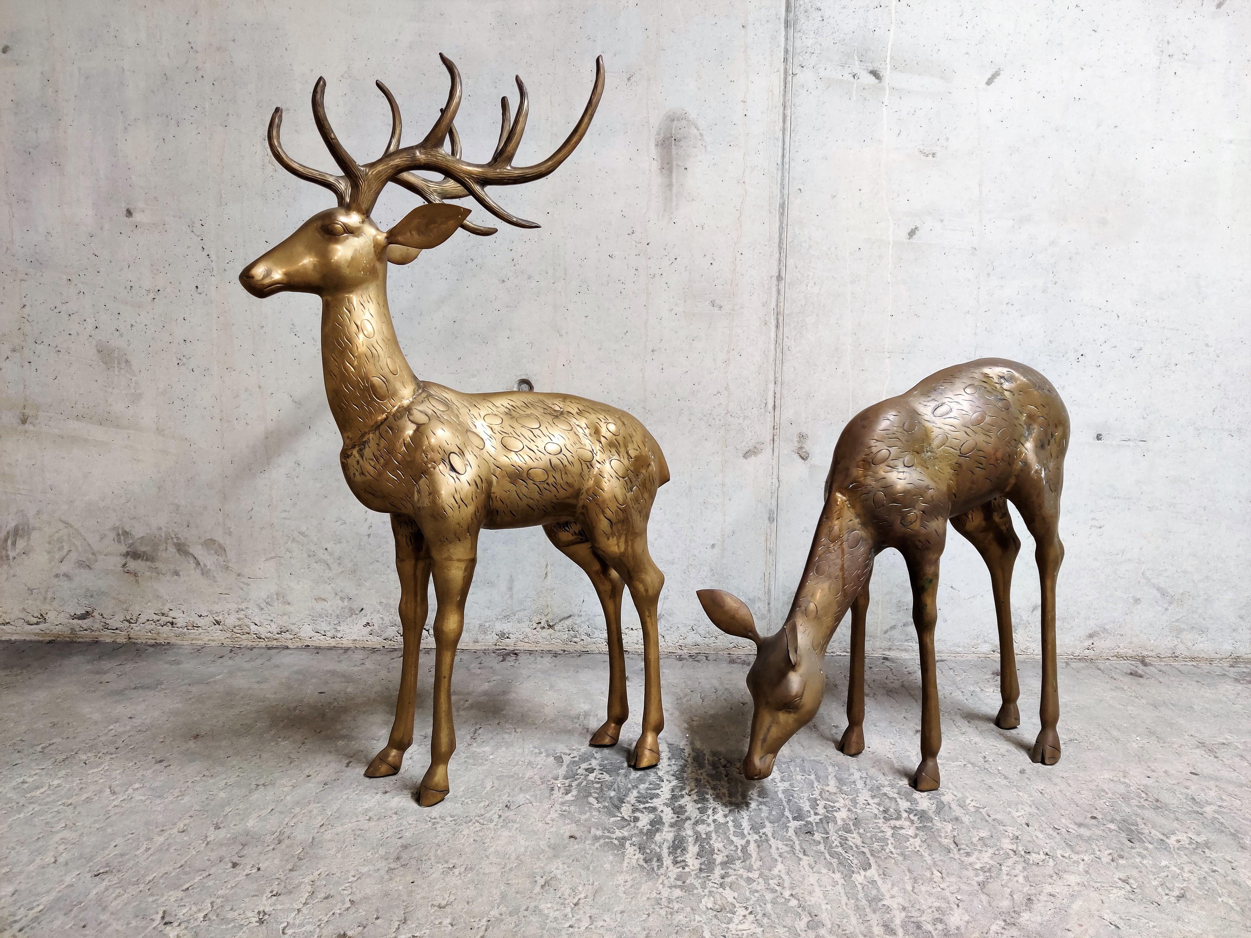 large brass reindeer