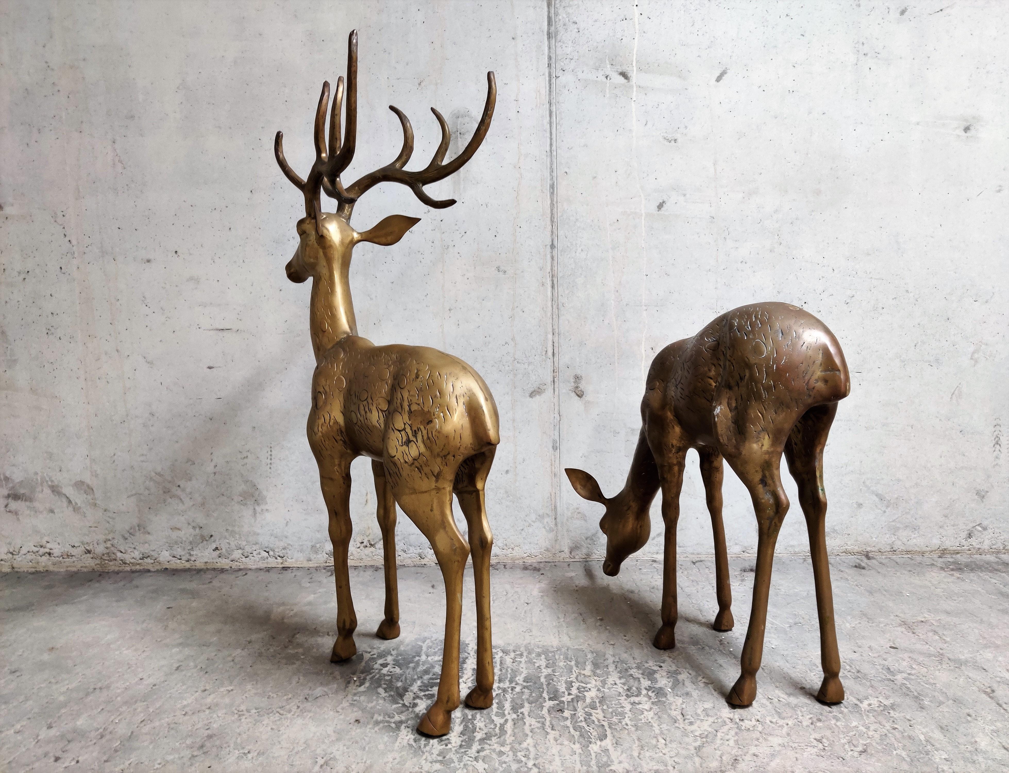 large brass reindeer