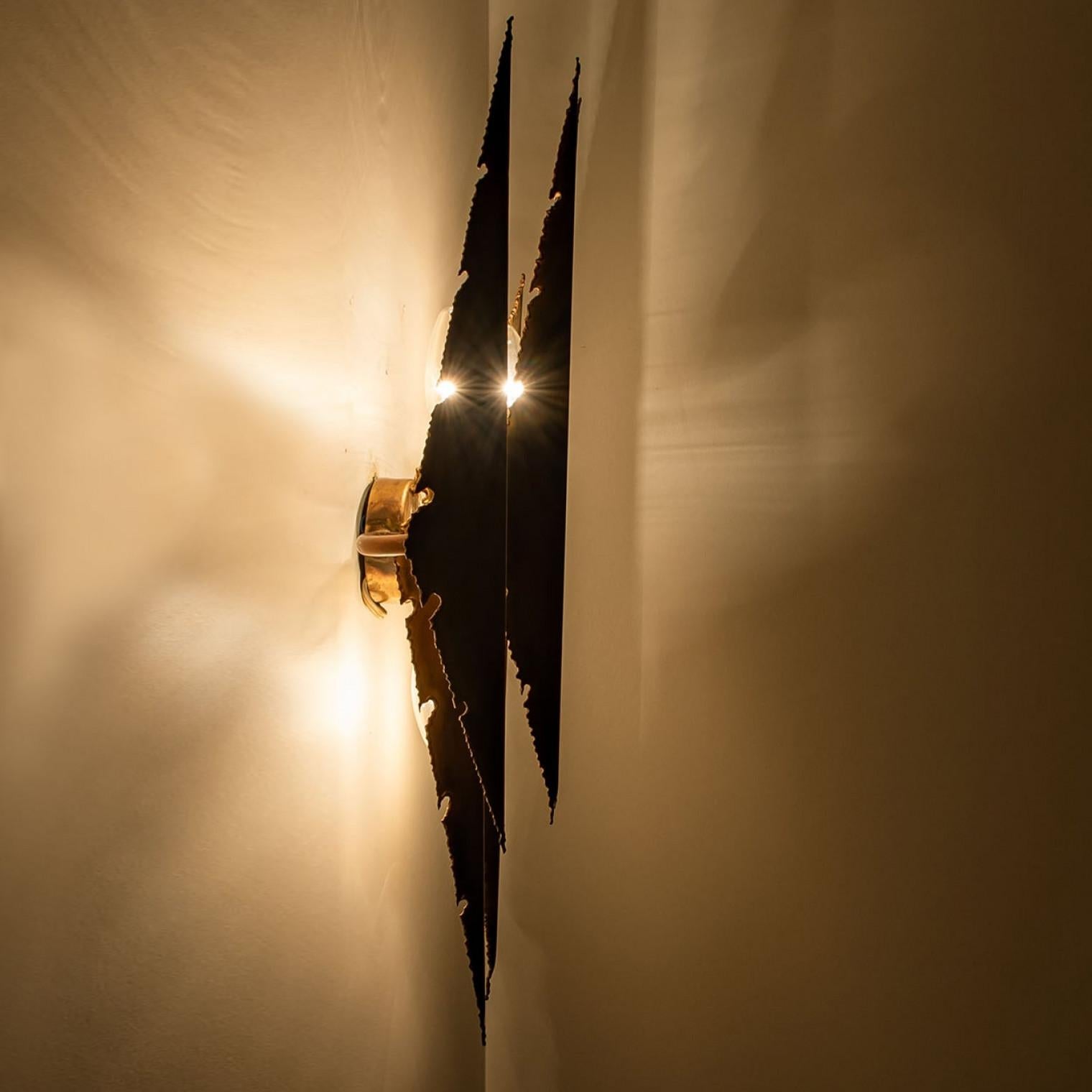 Lámpara de pared XXL de latón de Holm Sorensen, 1960 en venta 1