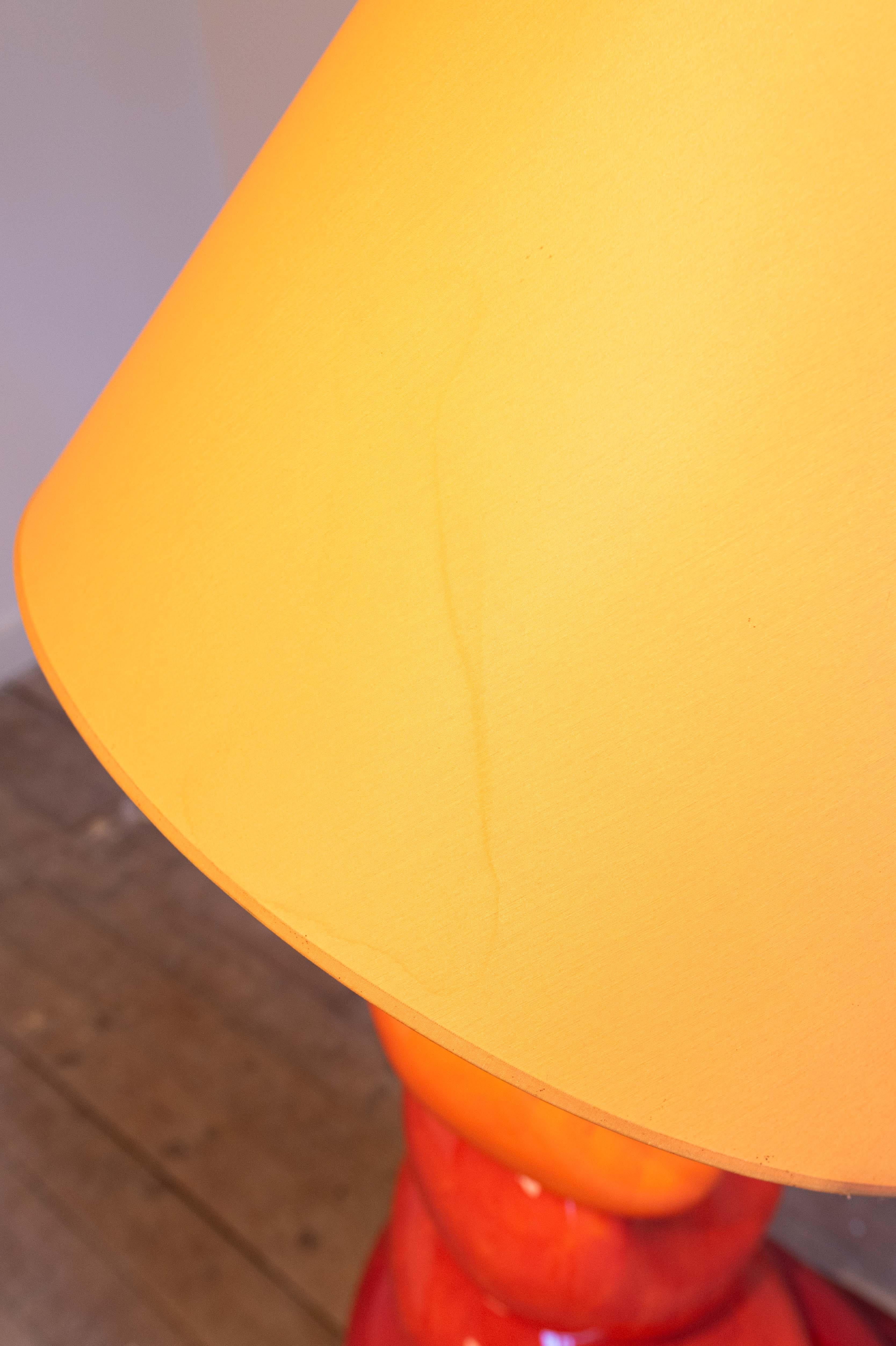 Mid-Century Modern XXL ceramic galet mid-century floor lamp by François Châtain