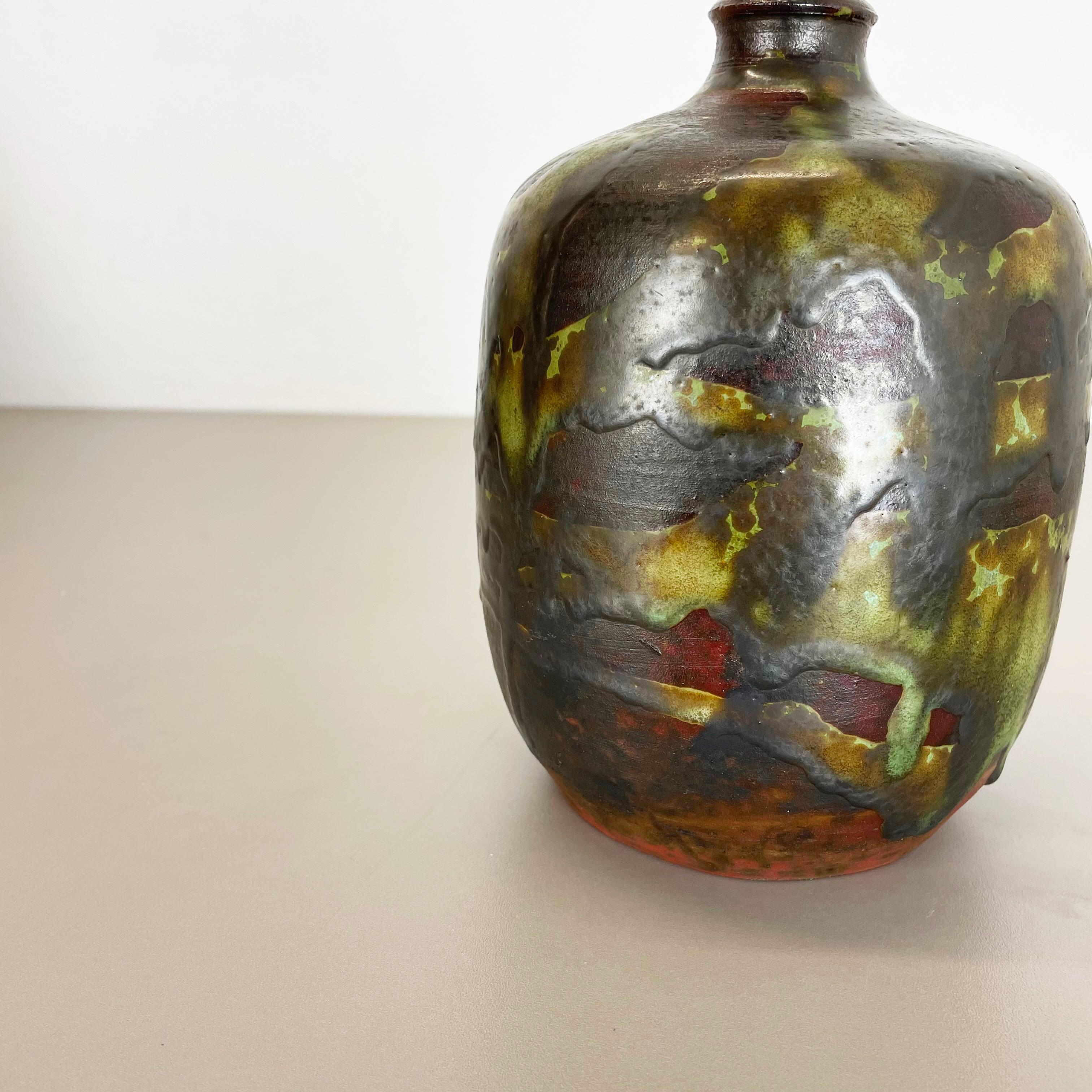 Mid-Century Modern XXL Ceramic Studio Pottery Vase by Gerhard Liebenthron, Germany, 1960s For Sale