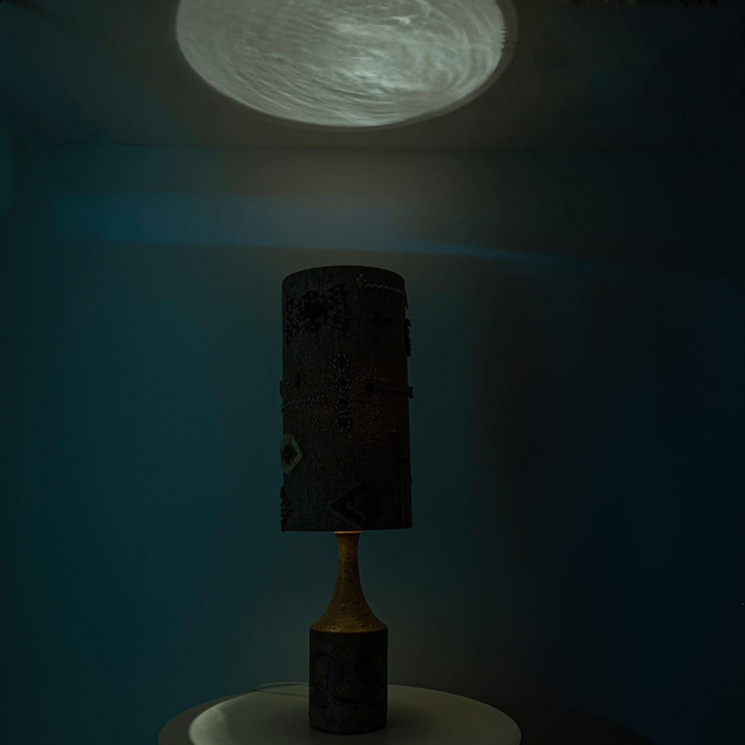 Lampada da tavolo XXL in ceramica di Mette Stiil con paralume personalizzato, Danimarca 1960 in vendita 3