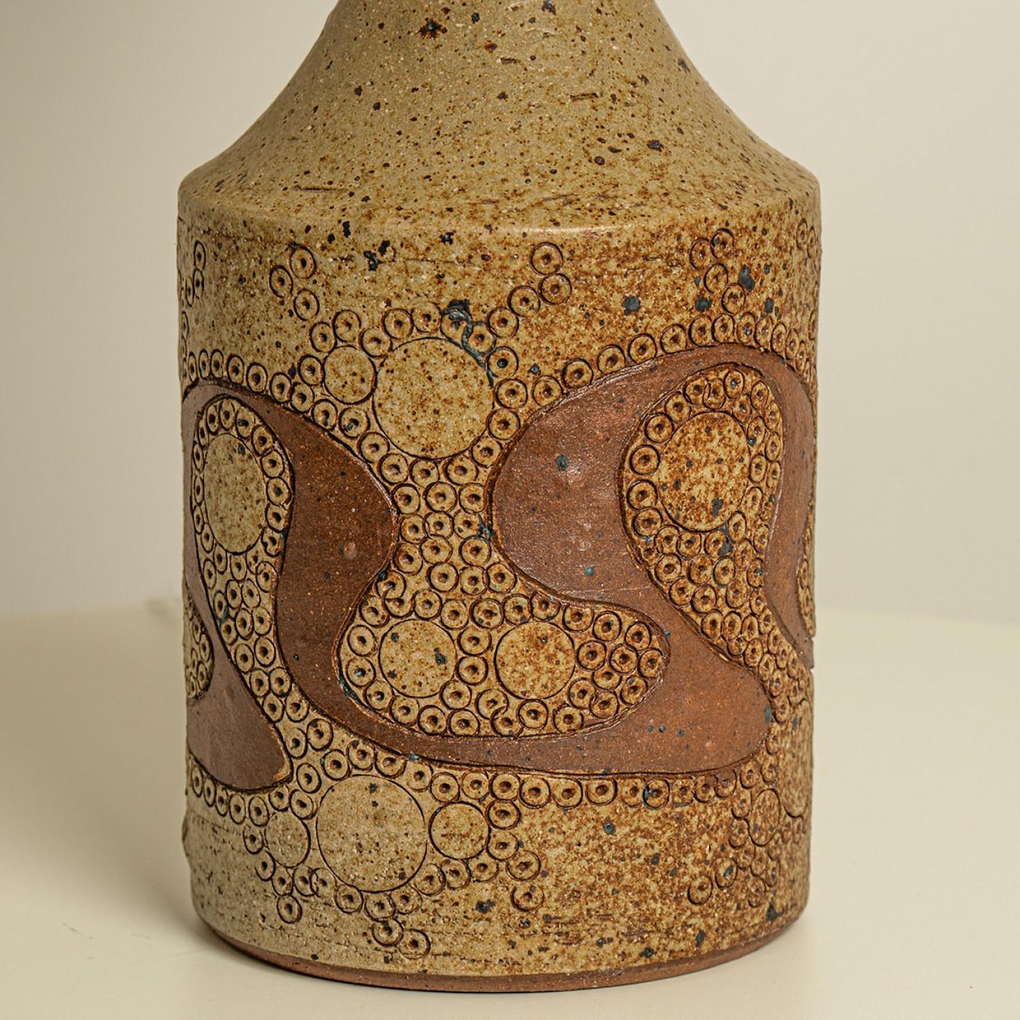 Lámpara de sobremesa XXL de cerámica de Mette Stiil con pantalla personalizada, Dinamarca 1960 en Bueno estado para la venta en Rijssen, NL