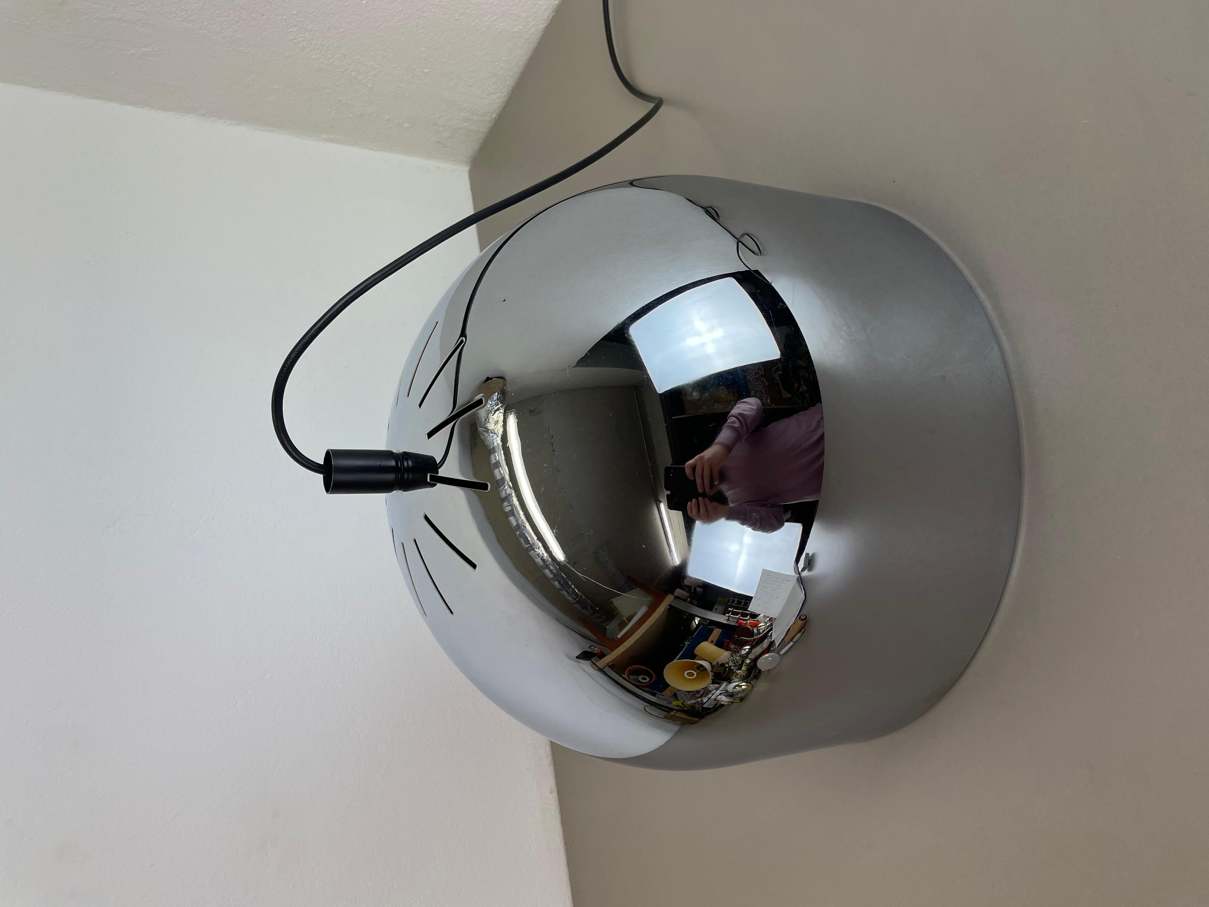 Xxl Chromed Metal Bubble Hanging Light by Rolf Krüger for Staff Lights, Germany For Sale 12